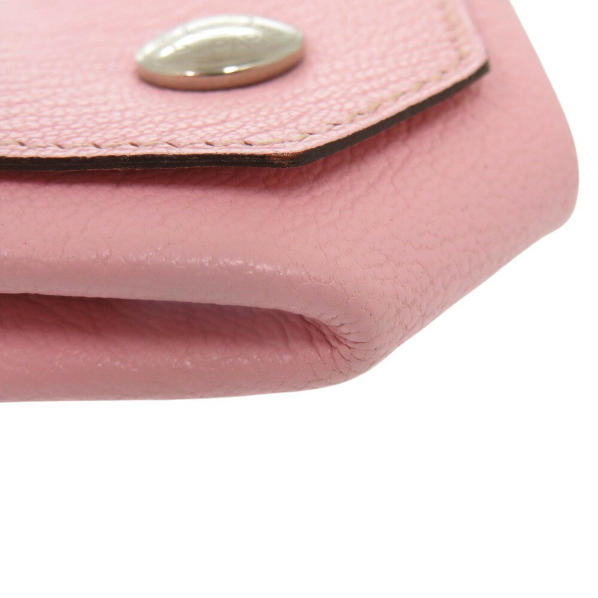 Hermes Rose Sakura Chevre Leather Coin Purse/Coin Case (Pre-Owned)