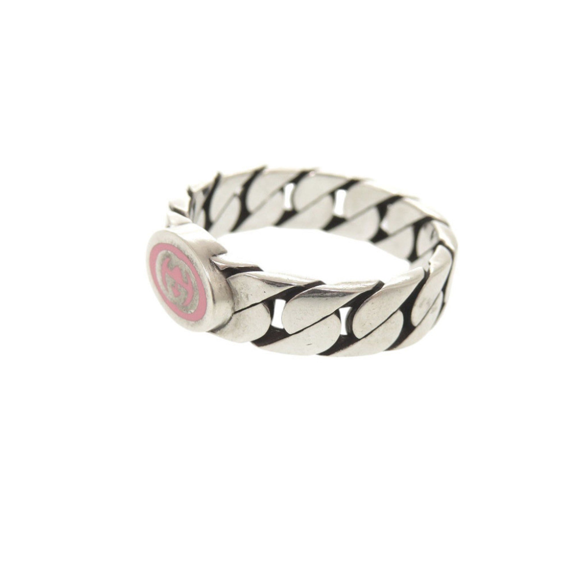 Gucci Silver Pink Silver 925 Band Ring (Pre-Owned)