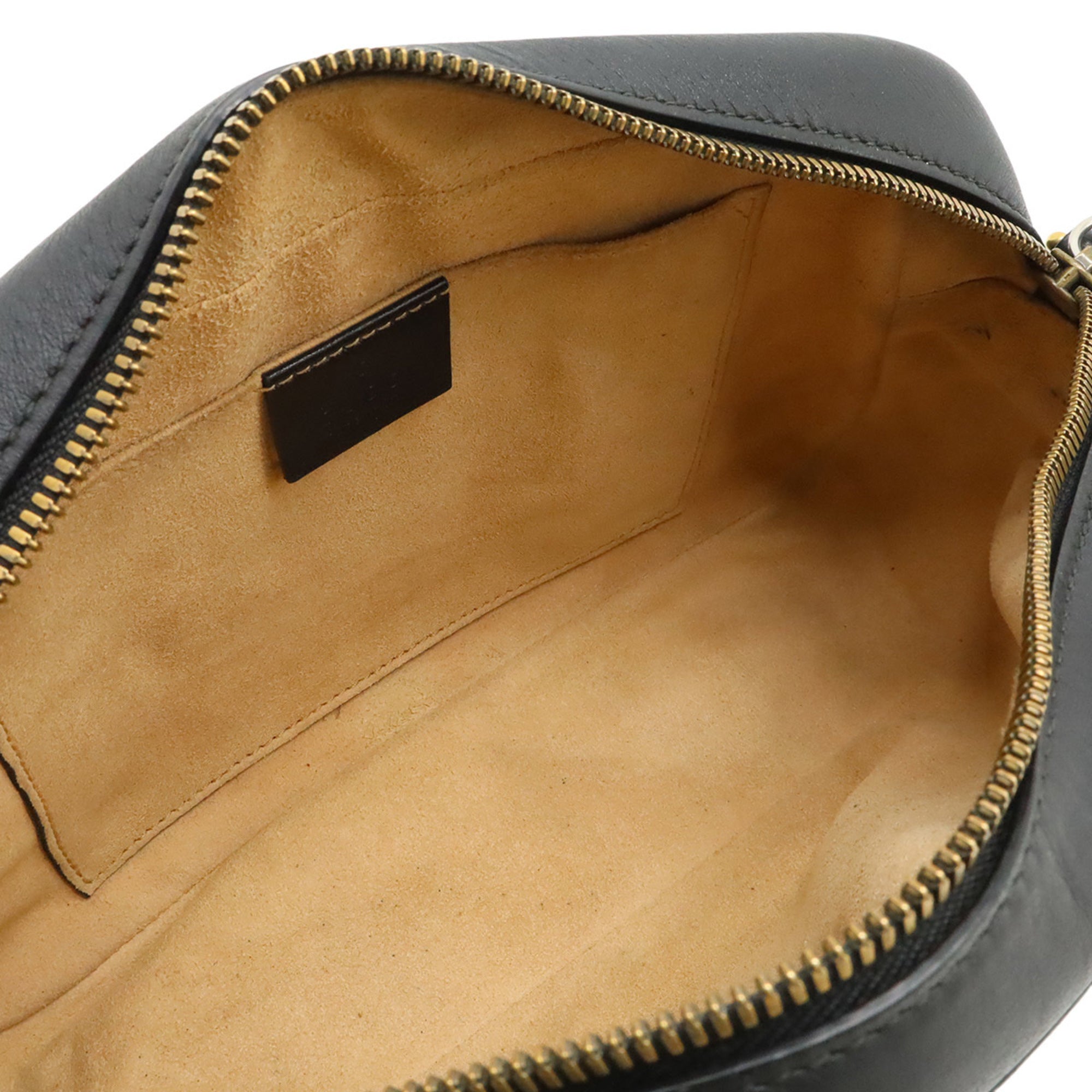 Gucci Gg Marmont Black Leather Shoulder Bag (Pre-Owned)