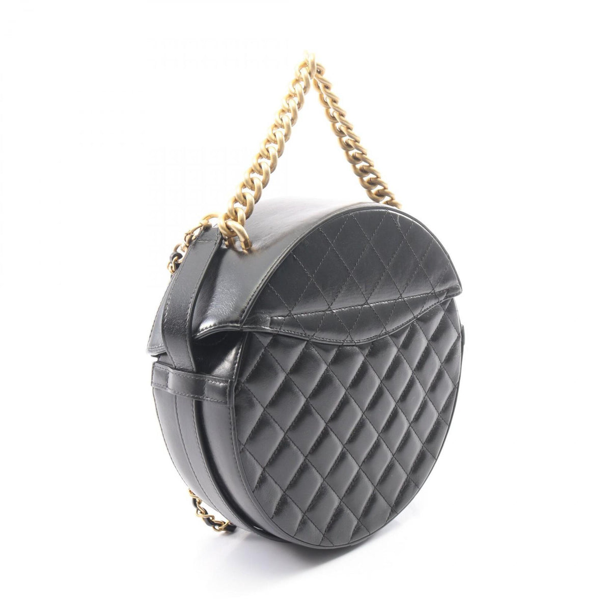 Chanel Black Leather Handbag Shoulder Bag (Pre-Owned)