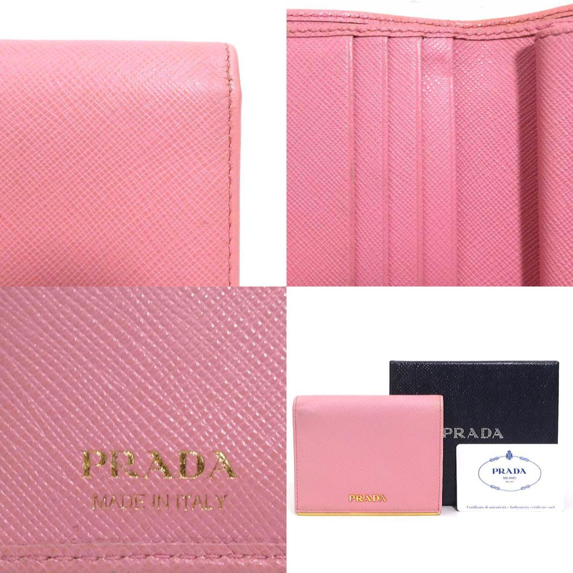 Prada Pink Leather Wallet (Bi-Fold) (Pre-Owned)