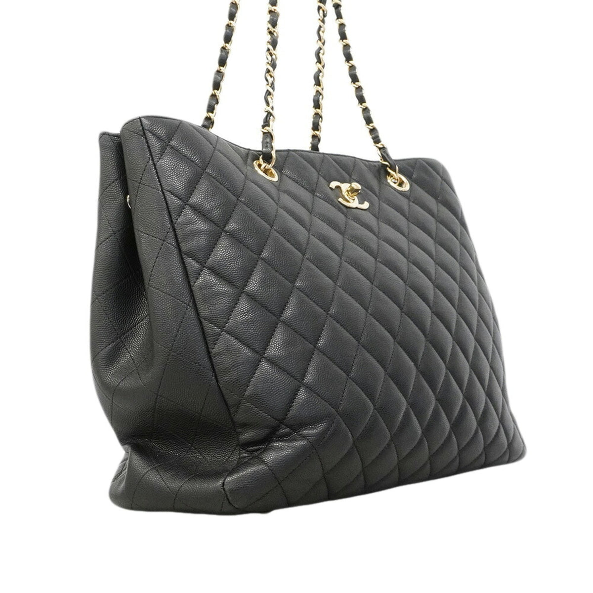 Chanel Black Grained Calfskin Tote Bag (Pre-Owned)