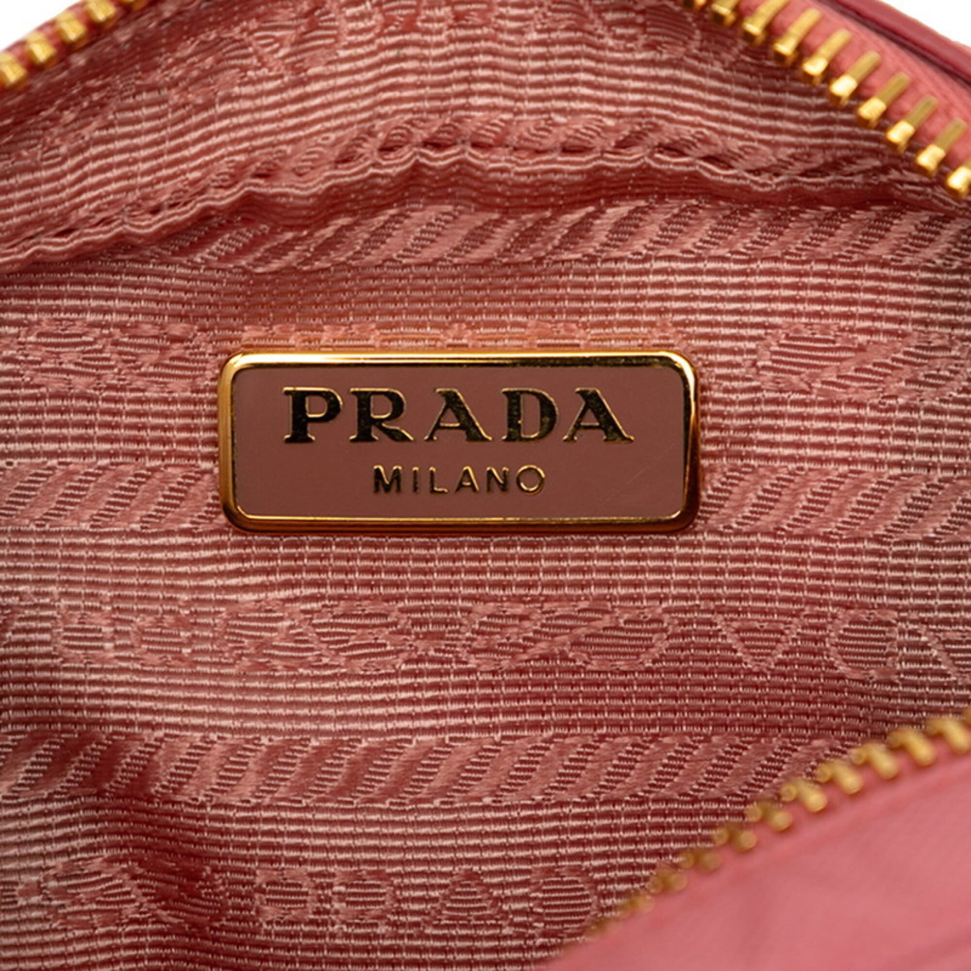 Prada Pink Leather Handbag Shoulder Bag (Pre-Owned)