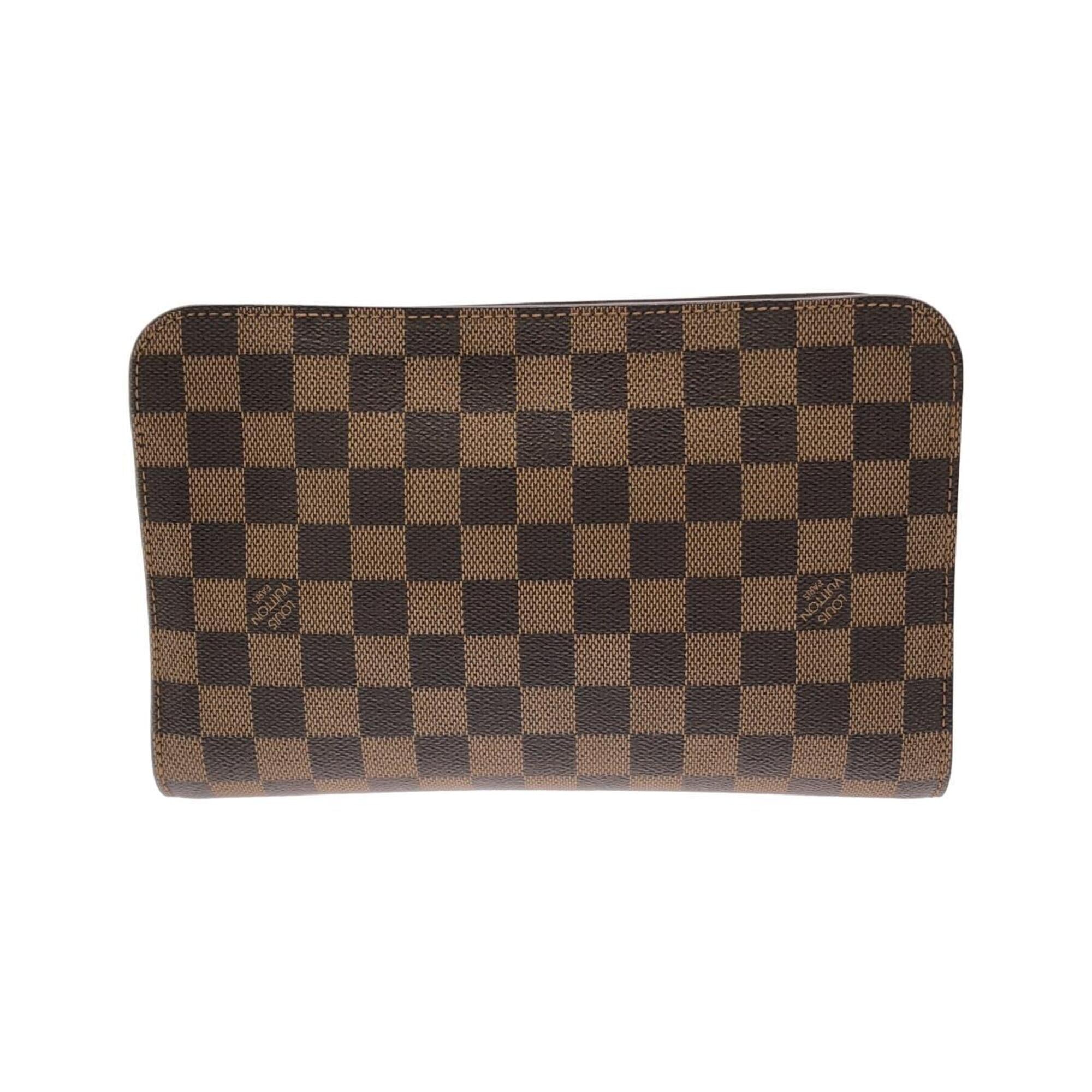Louis Vuitton Ebene Coated Canvas Clutch Bag (Pre-Owned)