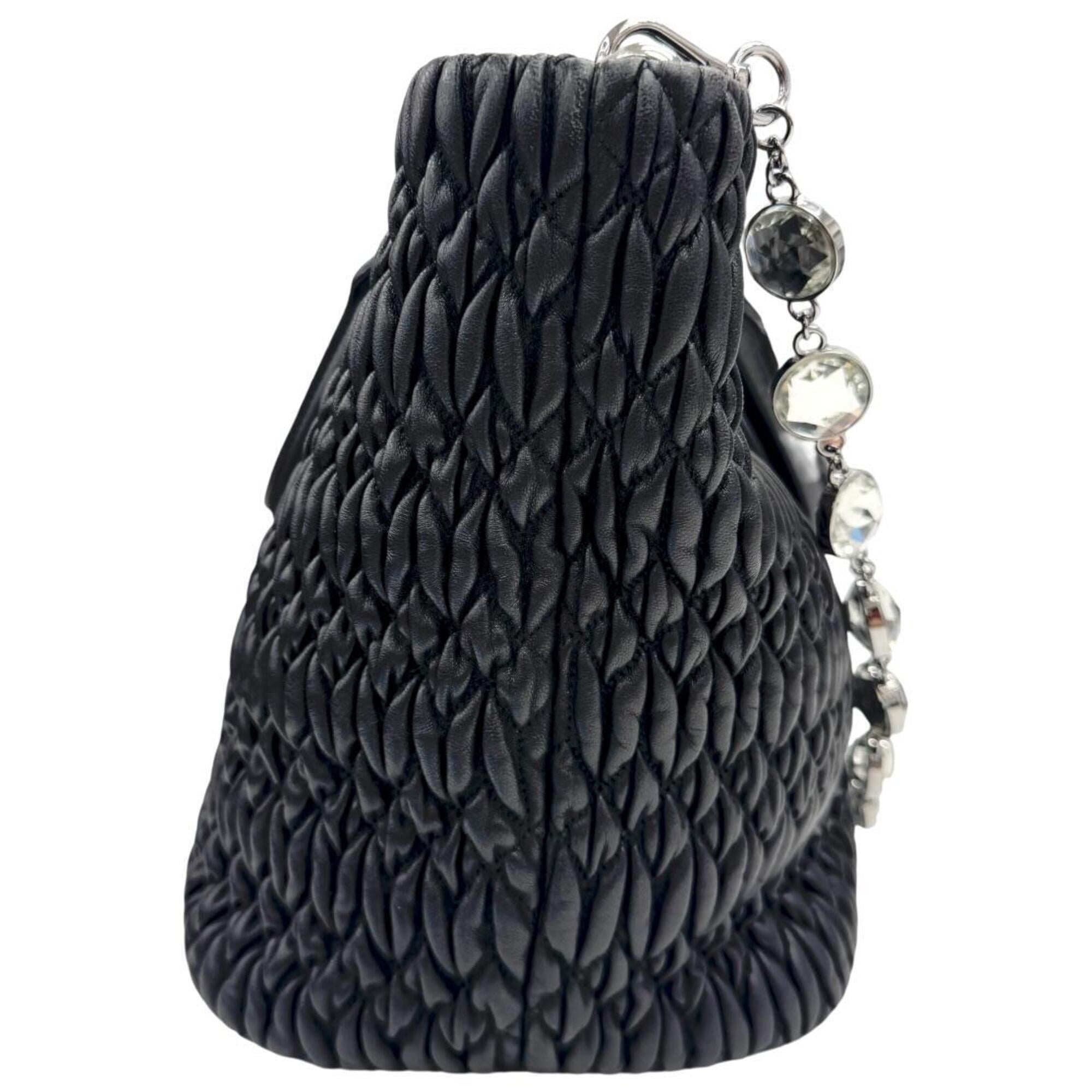 Miu Miu Black Leather Handbag Shoulder Bag (Pre-Owned)