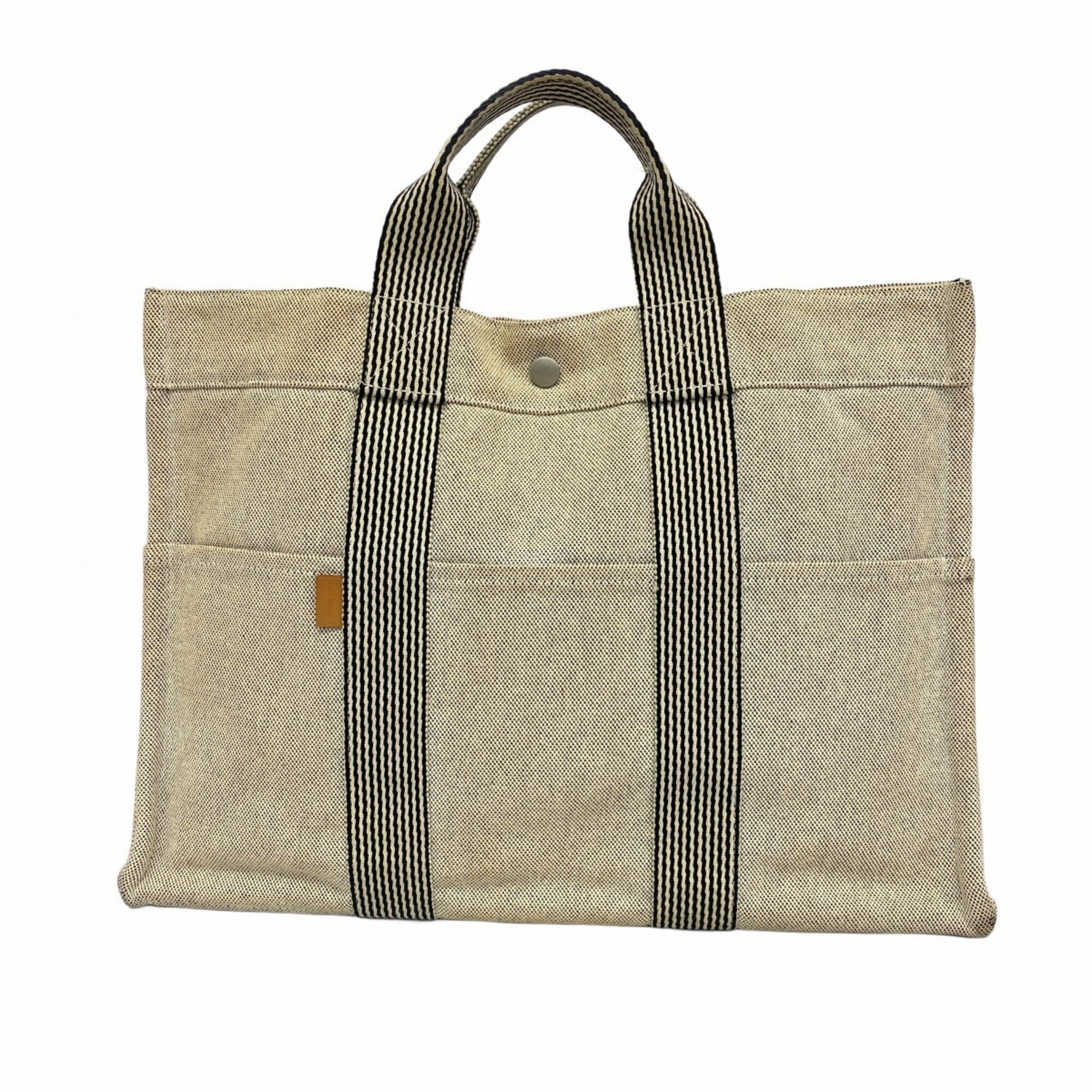 Hermes Gray Canvas Tote Bag (Pre-Owned)