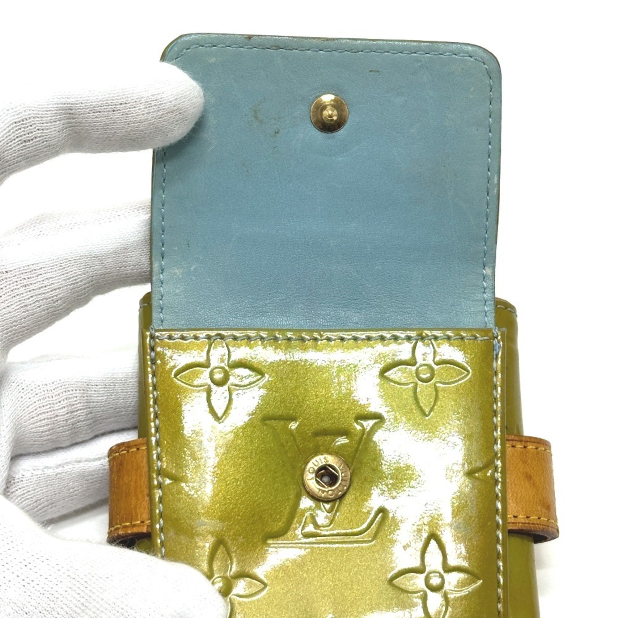 Louis Vuitton Green Monogram Vernis Coin Purse/Coin Case (Pre-Owned)