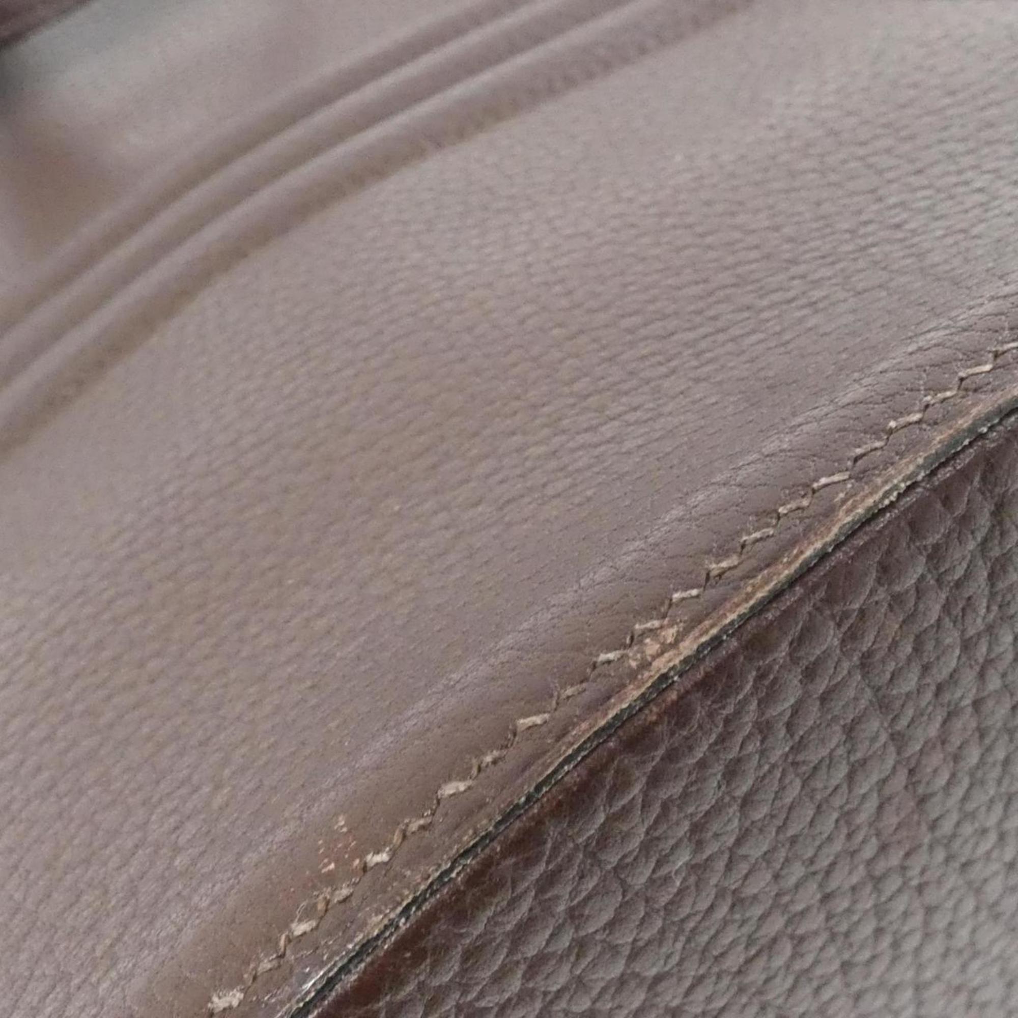 Hermes Kelly Marron Fjord Leather Shoulder Bag (Pre-Owned)