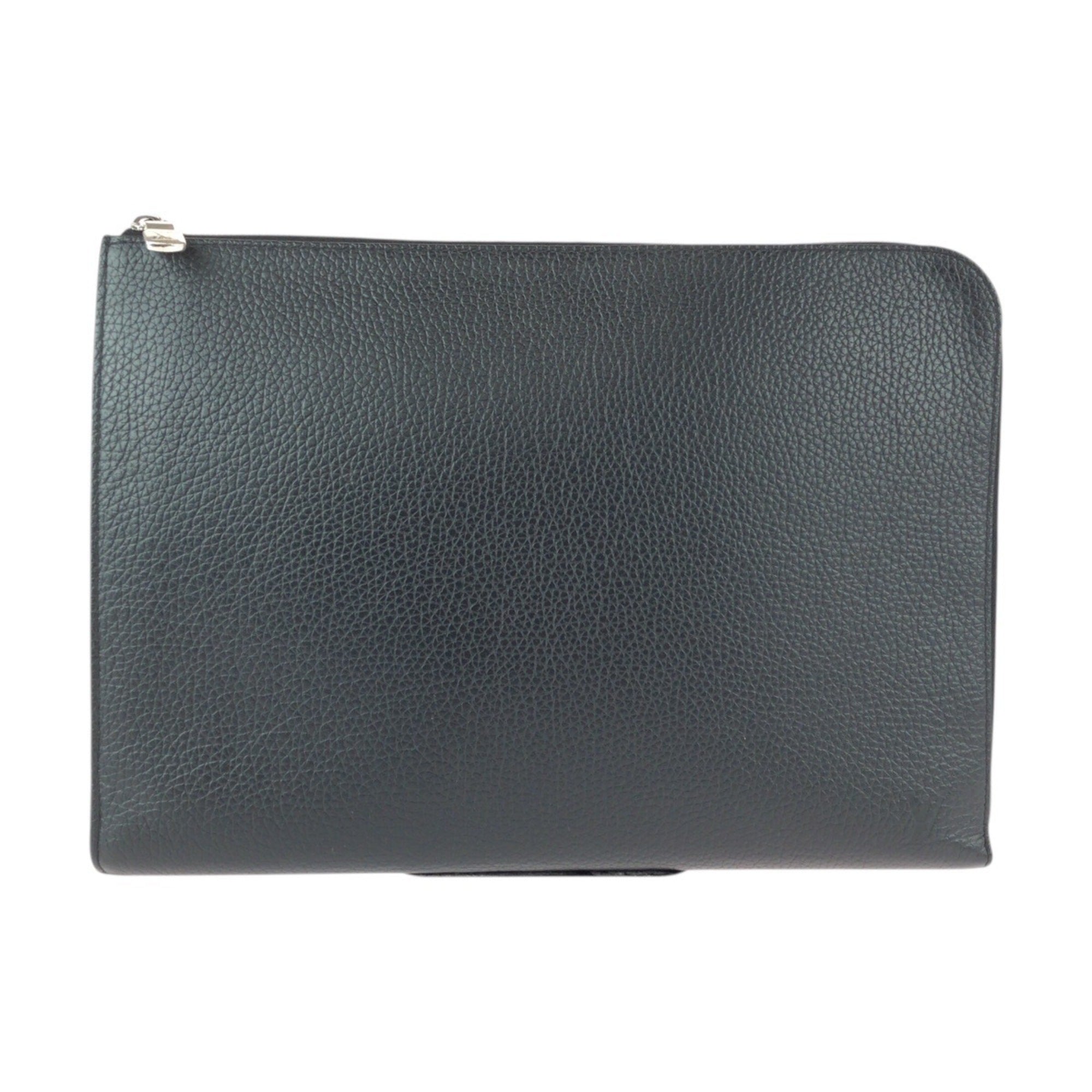 Louis Vuitton Black Noir Leather Clutch Bag Pochette (Pre-Owned)