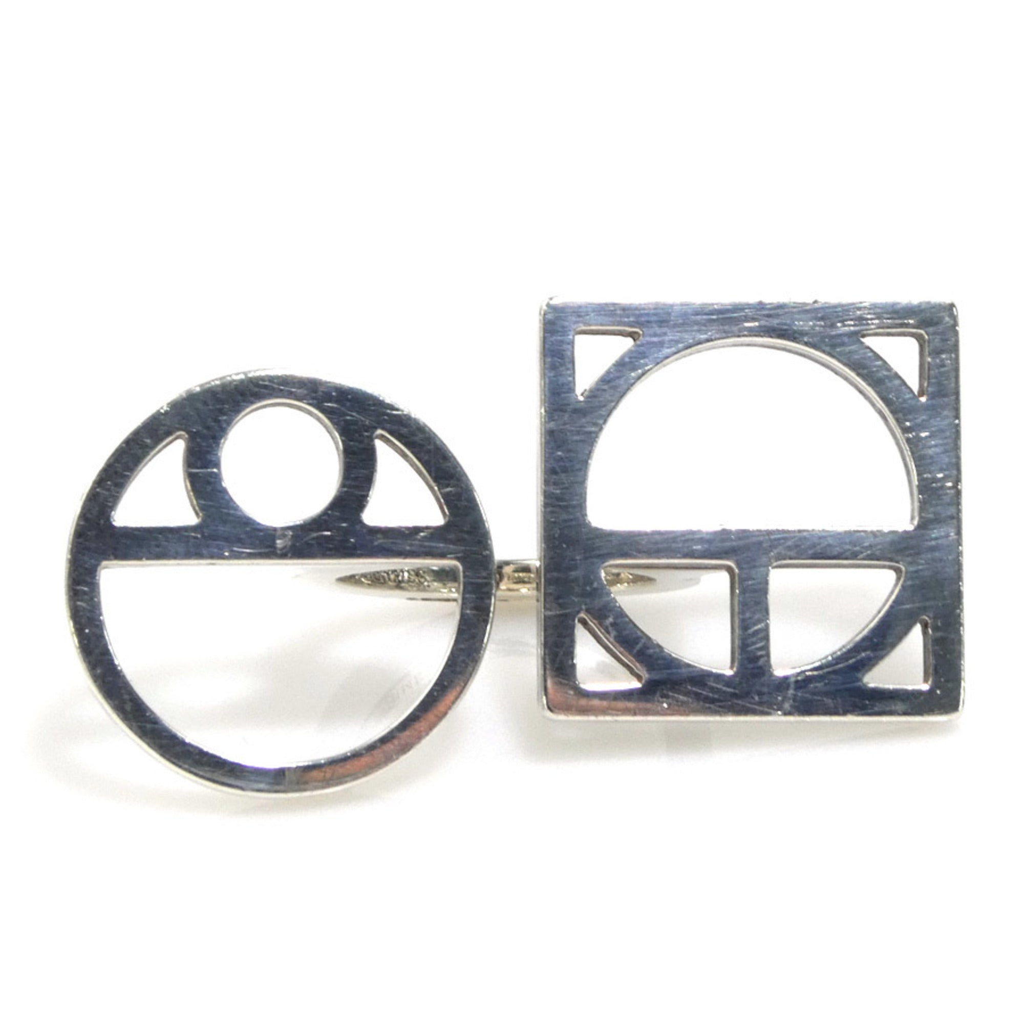 Hermes Silver Silver 925 Band Ring (Pre-Owned)