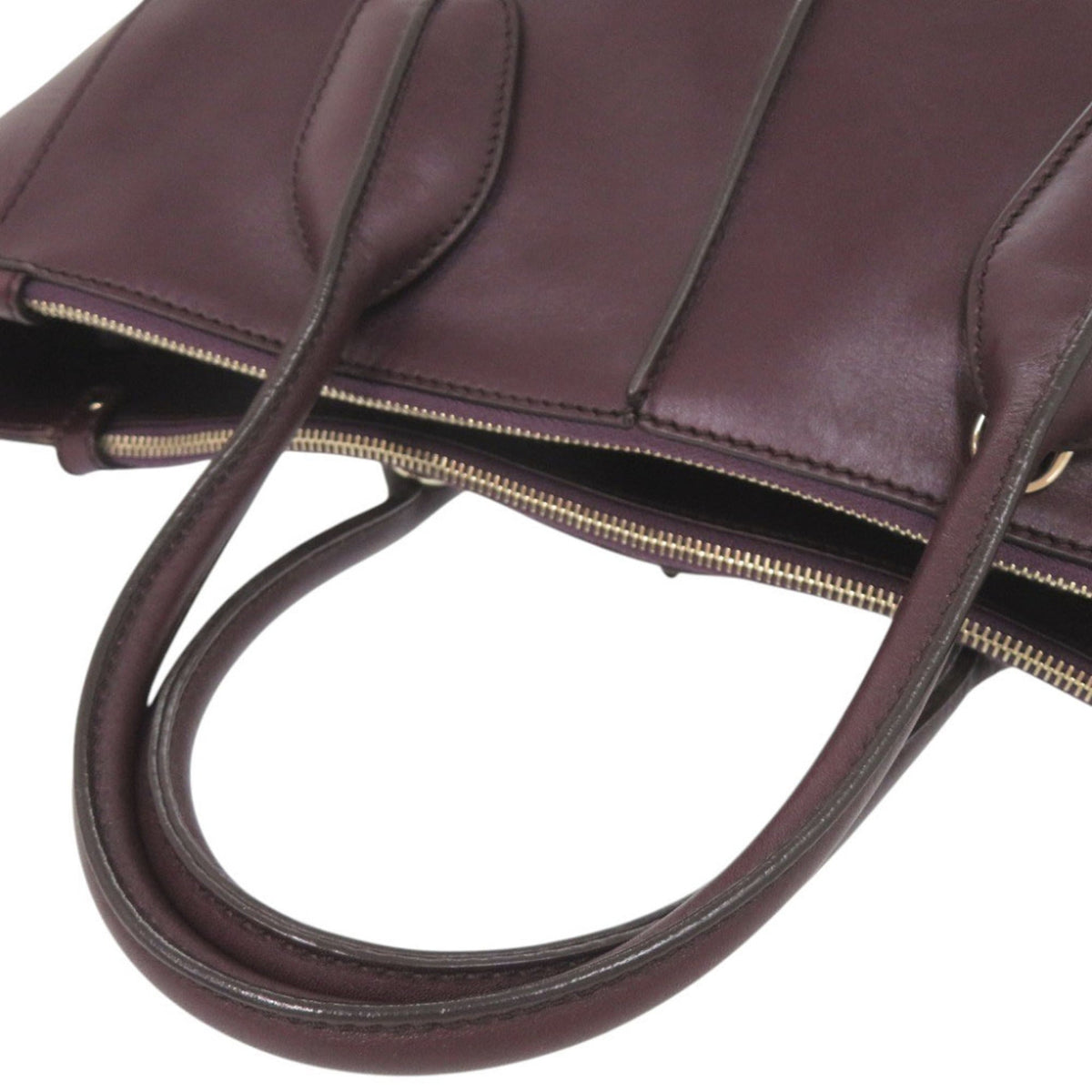 Tod's Purple Leather Handbag Shoulder Bag Tote Bag (Pre-Owned)