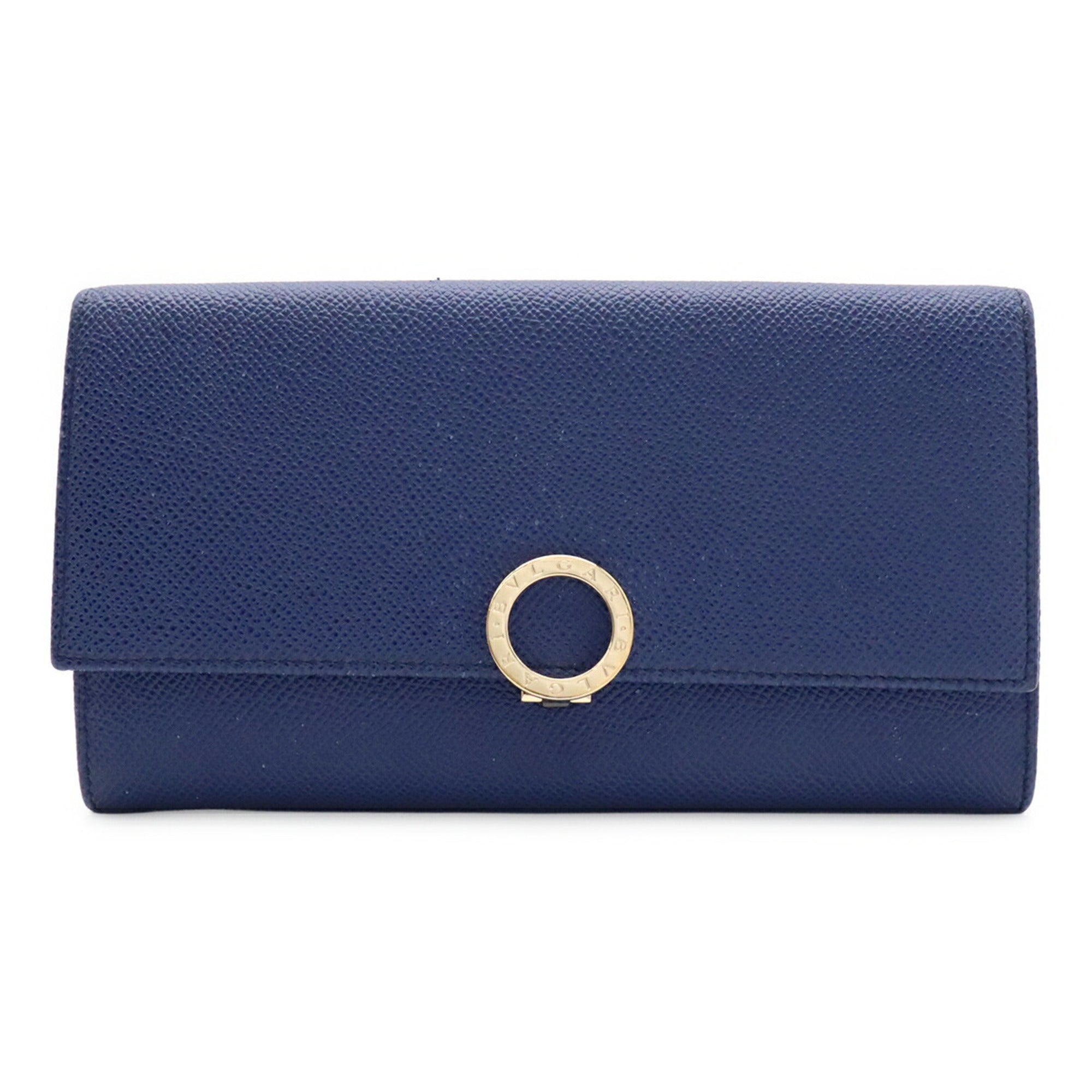 Bvlgari Blue Leather Long Wallet (Bi-Fold) (Pre-Owned)