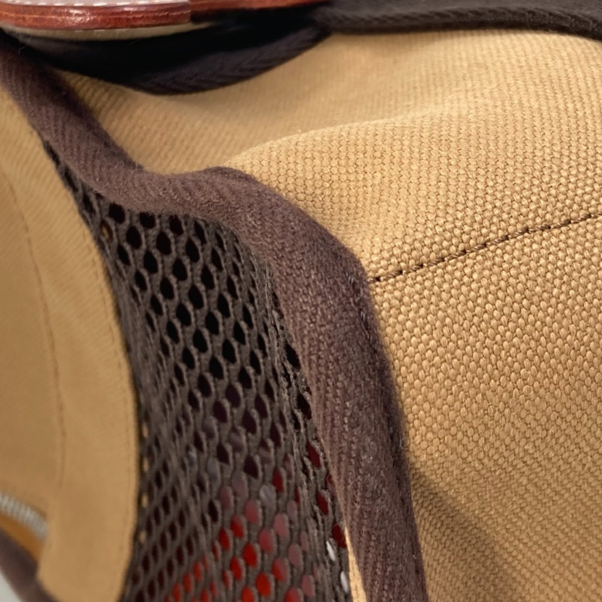 Hermes Brown Feu Nylon Cotton Elastane Boston Bag Tote Bag (Pre-Owned)