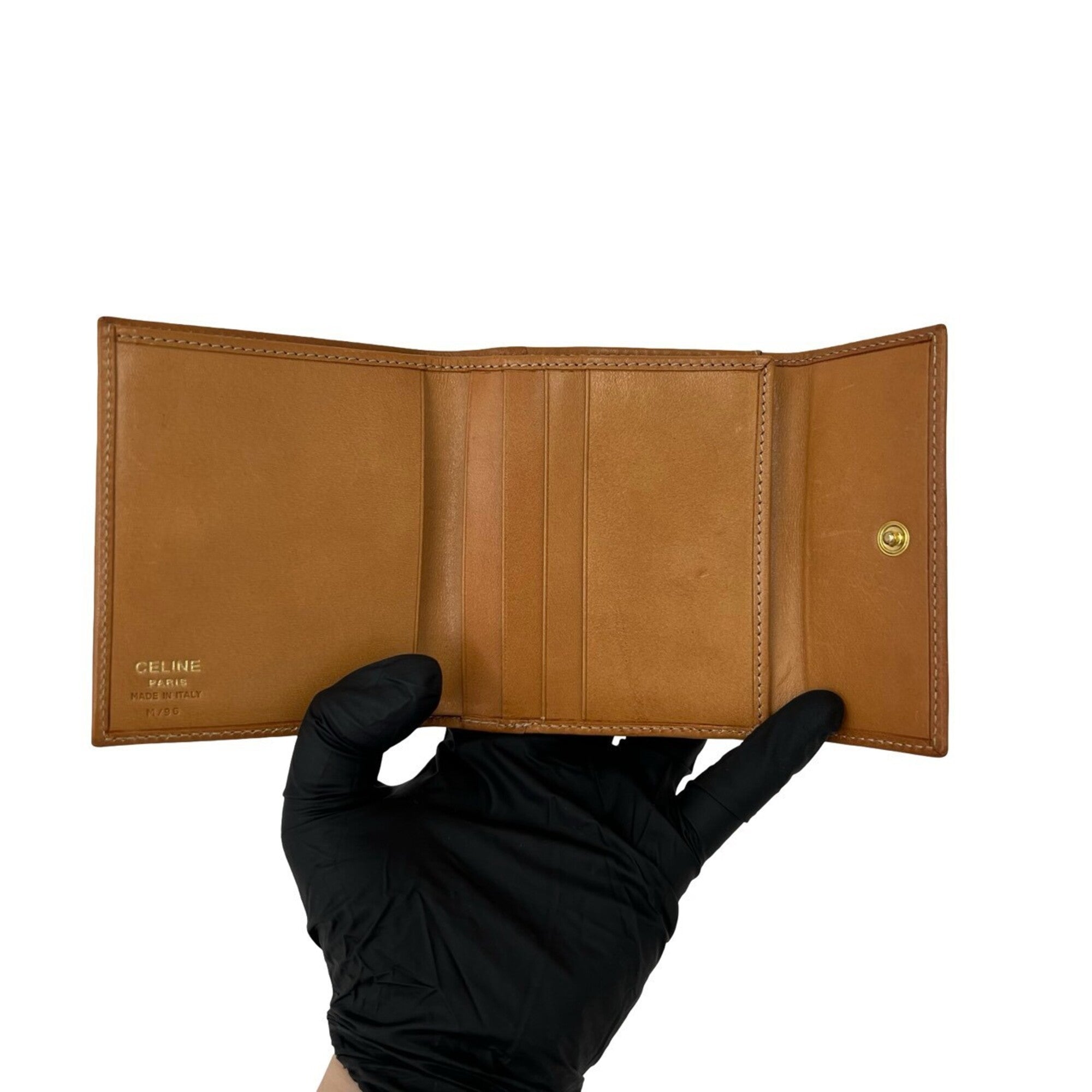 Celine Brown Pvc Leather Wallet (Tri-Fold) (Pre-Owned)