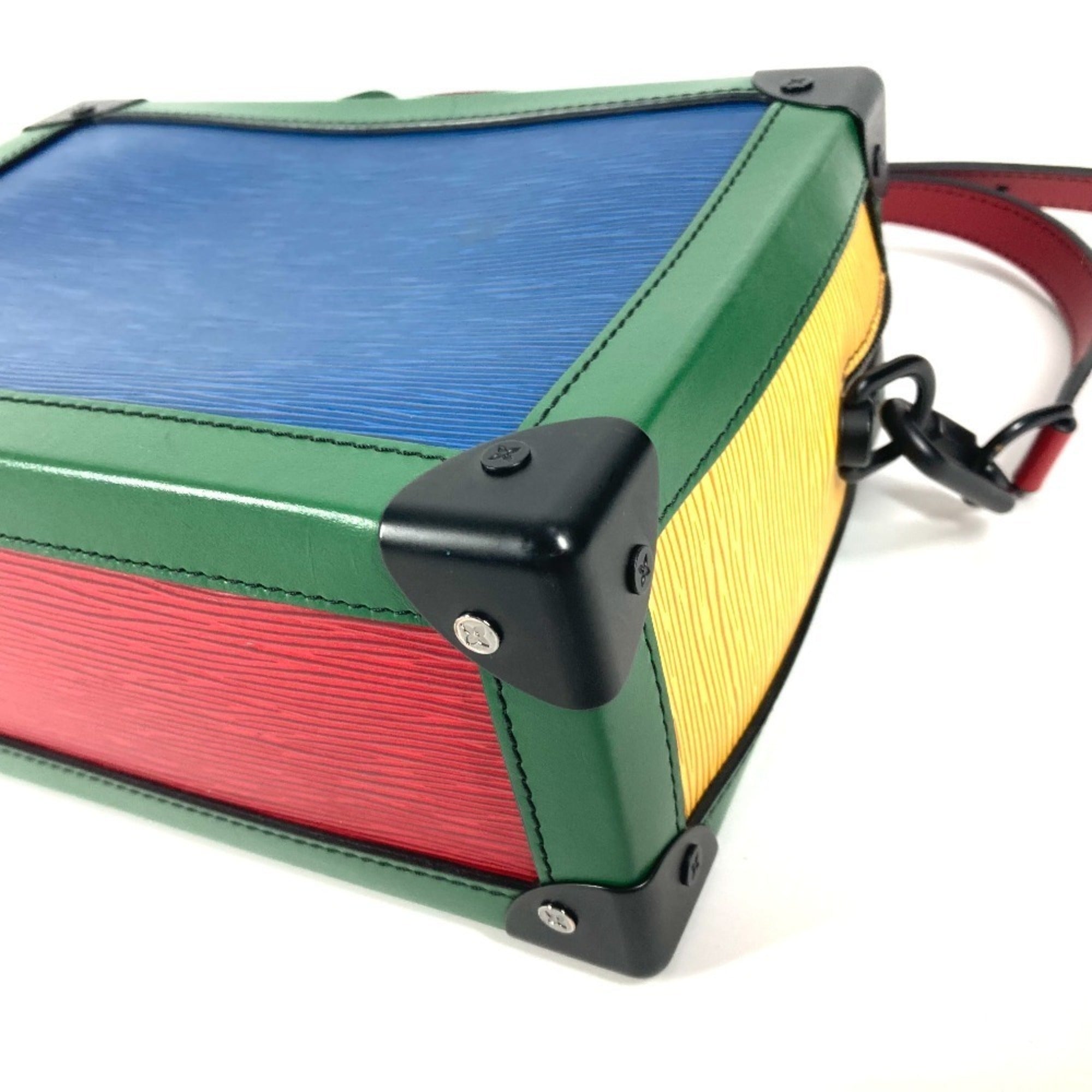 Louis Vuitton Black Blue Green Red Color Tricolor Yellow Epi Leather Pochette Shoulder Bag (Pre-Owned)