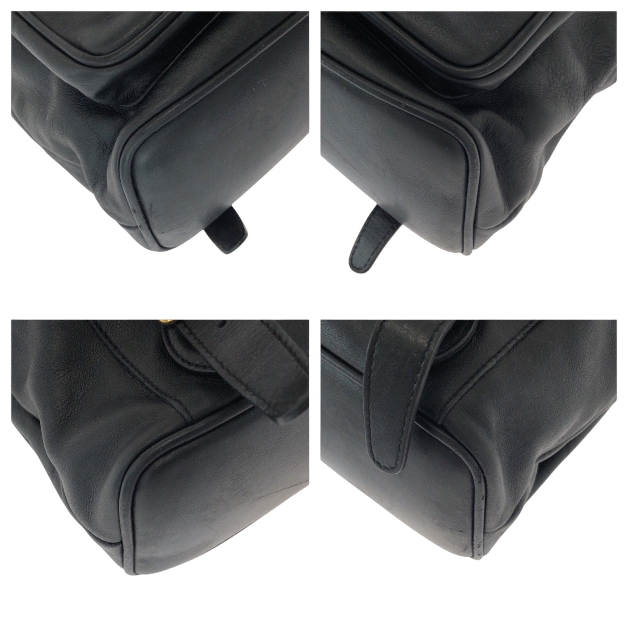 Gucci Black Brown Leather Backpack (Pre-Owned)