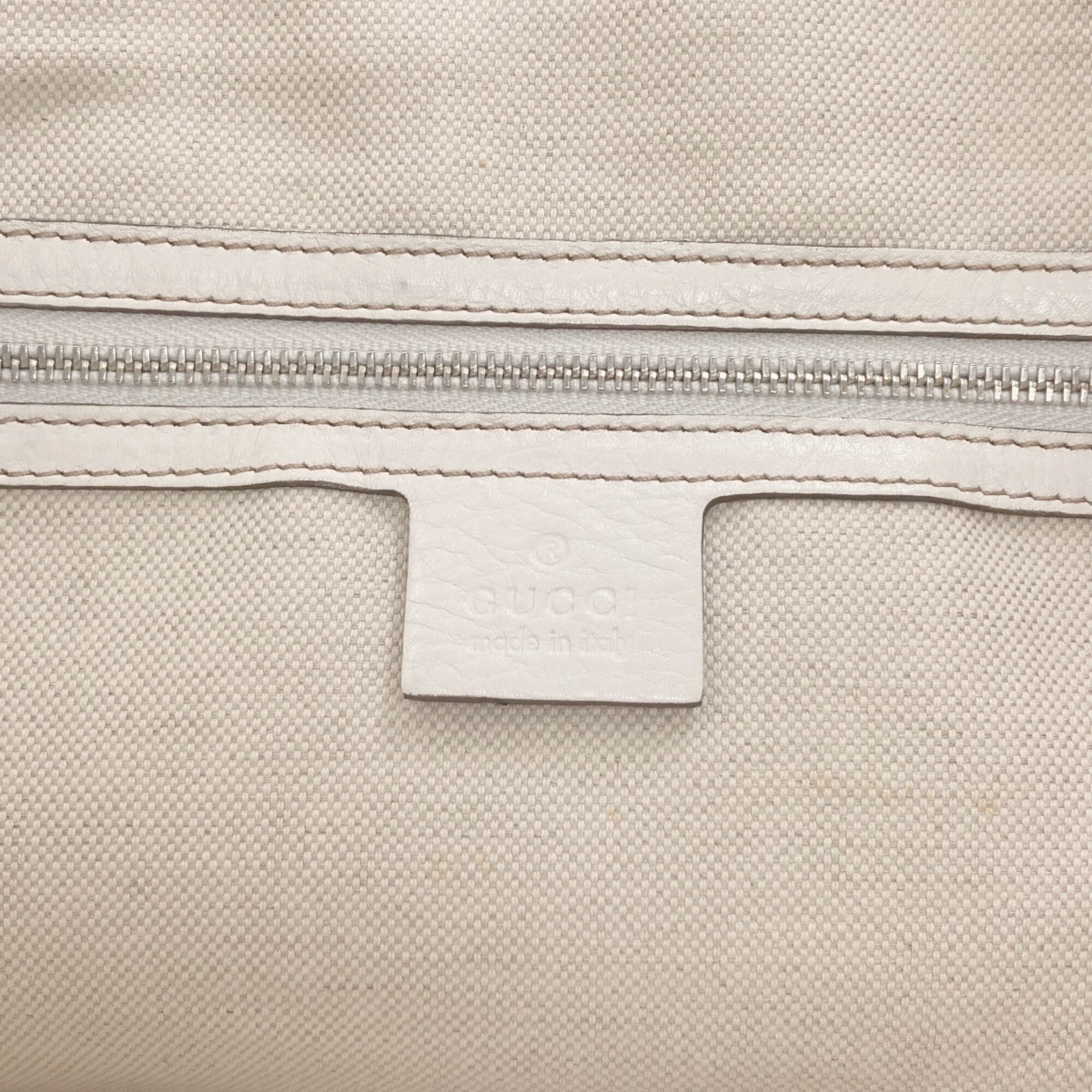 Gucci White Canvas Tote Bag (Pre-Owned)