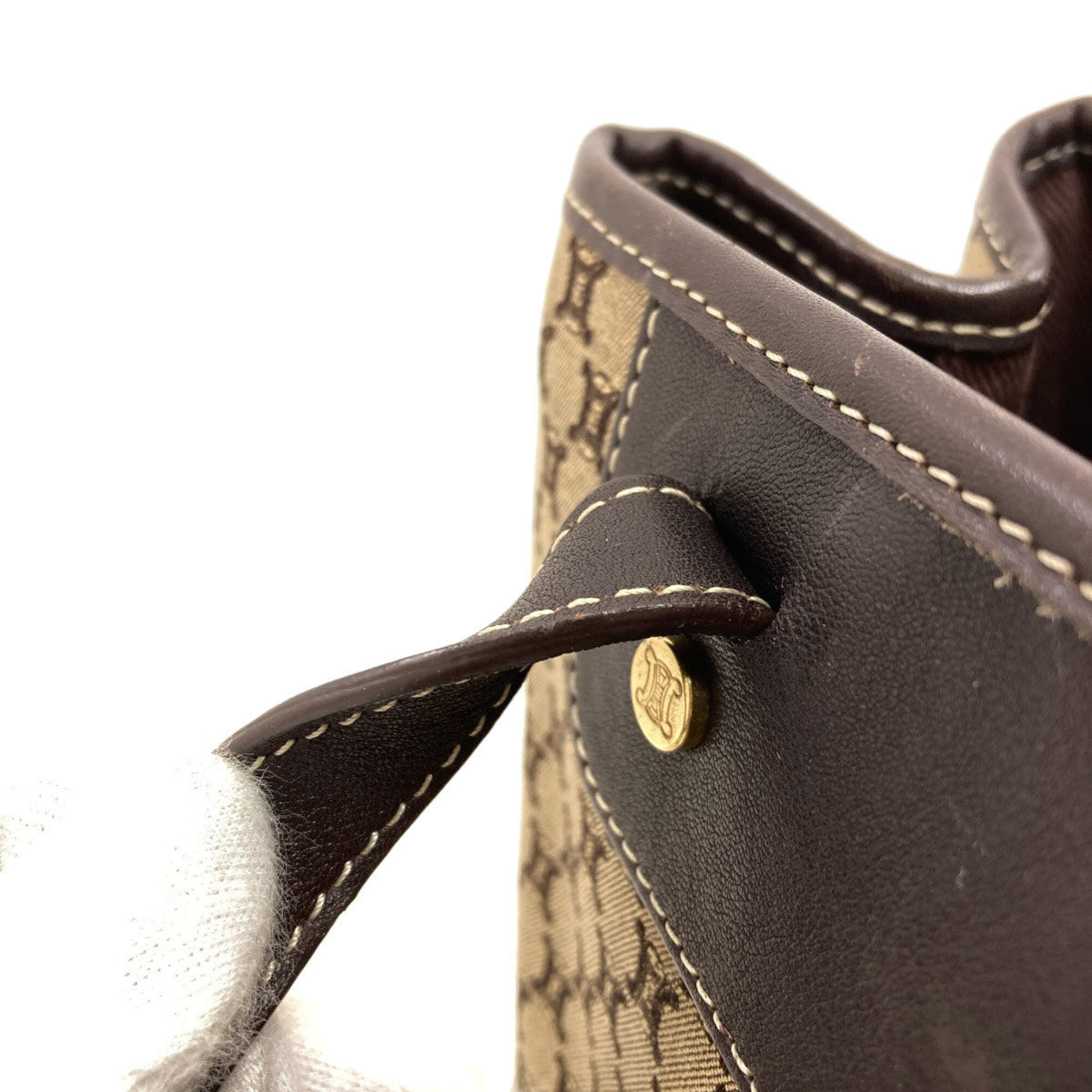 Celine Brown Canvas Handbag (Pre-Owned)