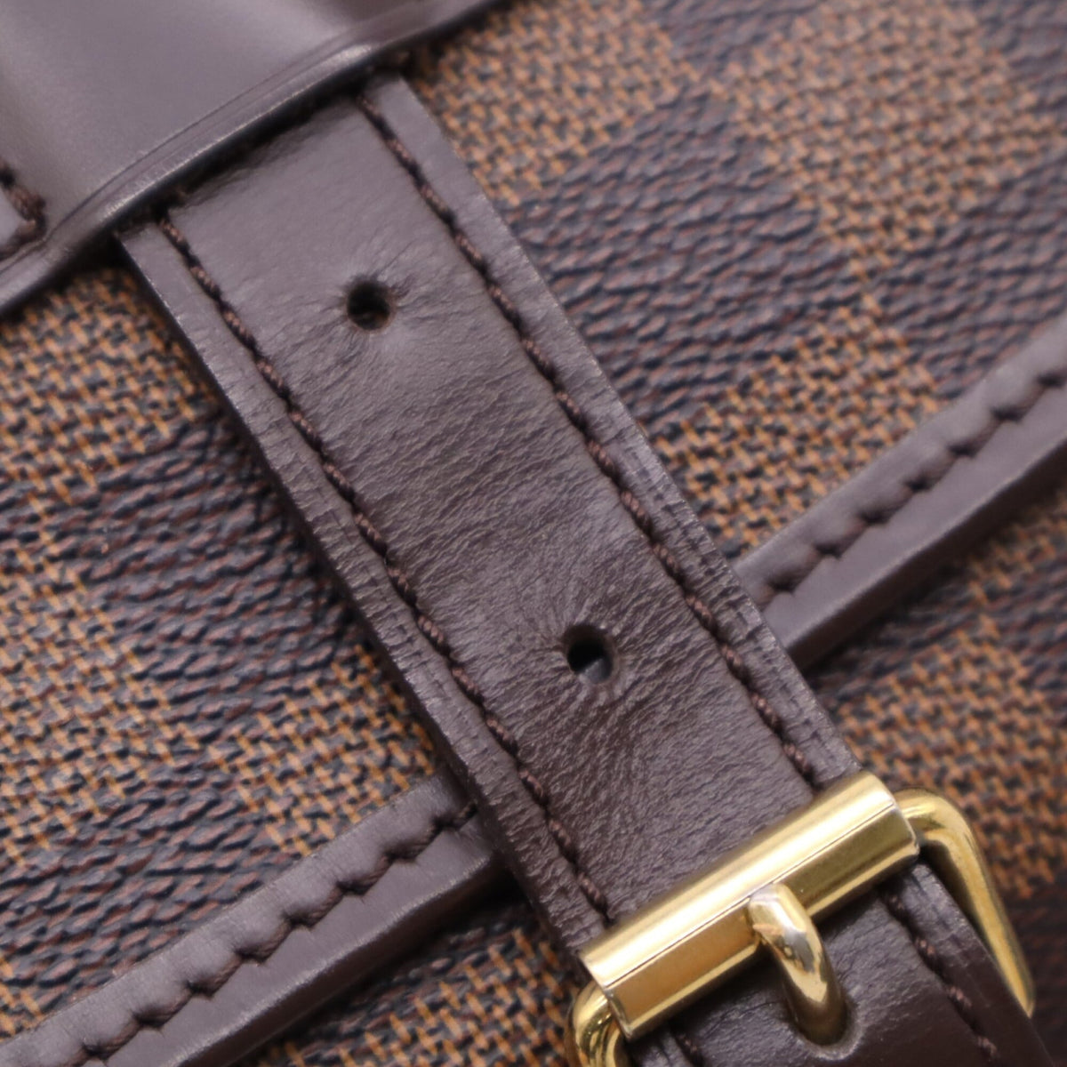 Louis Vuitton Beige Brown Coated Canvas Leather Shoulder Bag (Pre-Owned)