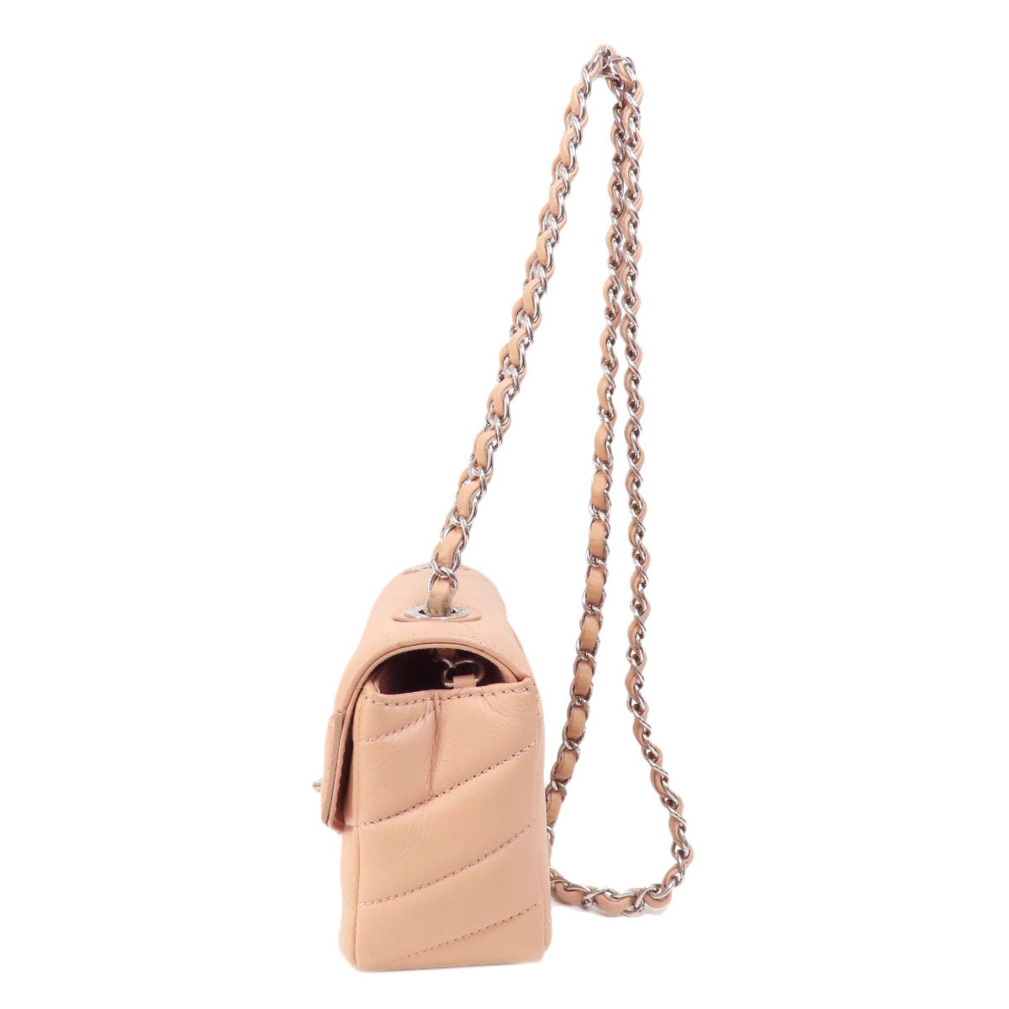 Chanel Matelasse Beige Pink Caviar Leather Shoulder Bag (Pre-Owned)