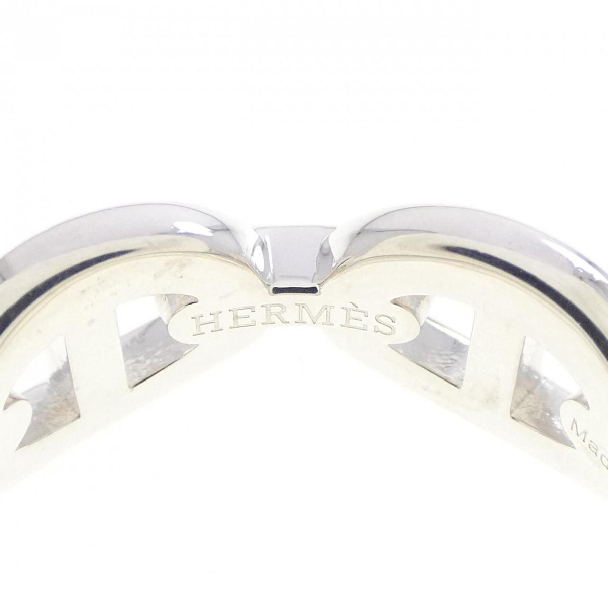 Hermes Silver 925 Band Ring (Pre-Owned)