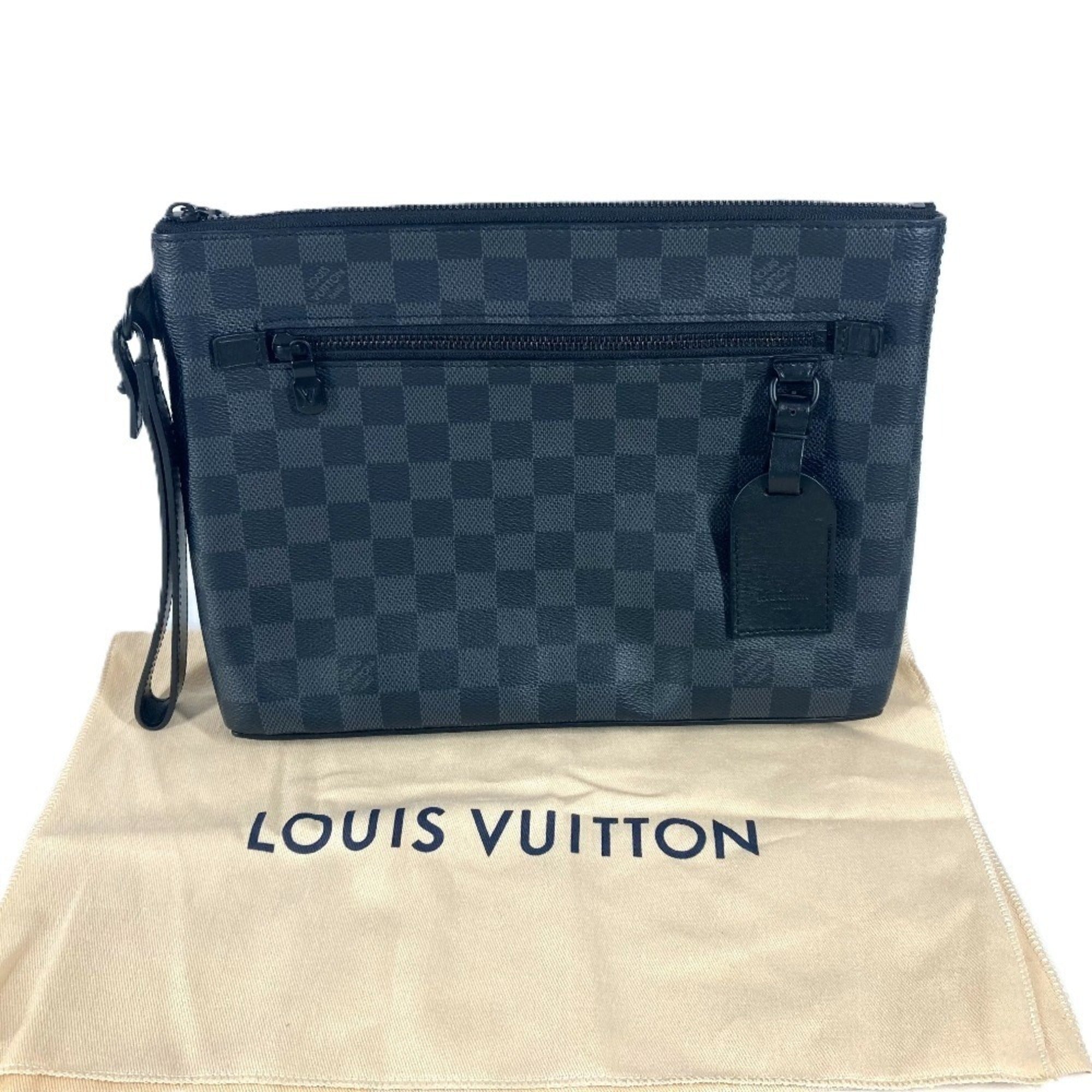 Louis Vuitton Black Damier Graphite Clutch Bag Pouch (Pre-Owned)