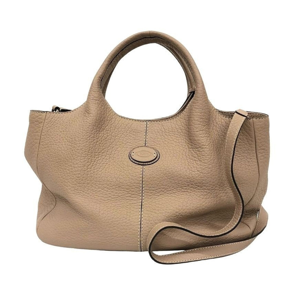 Tod's Beige Leather Shoulder Bag Tote Bag (Pre-Owned)