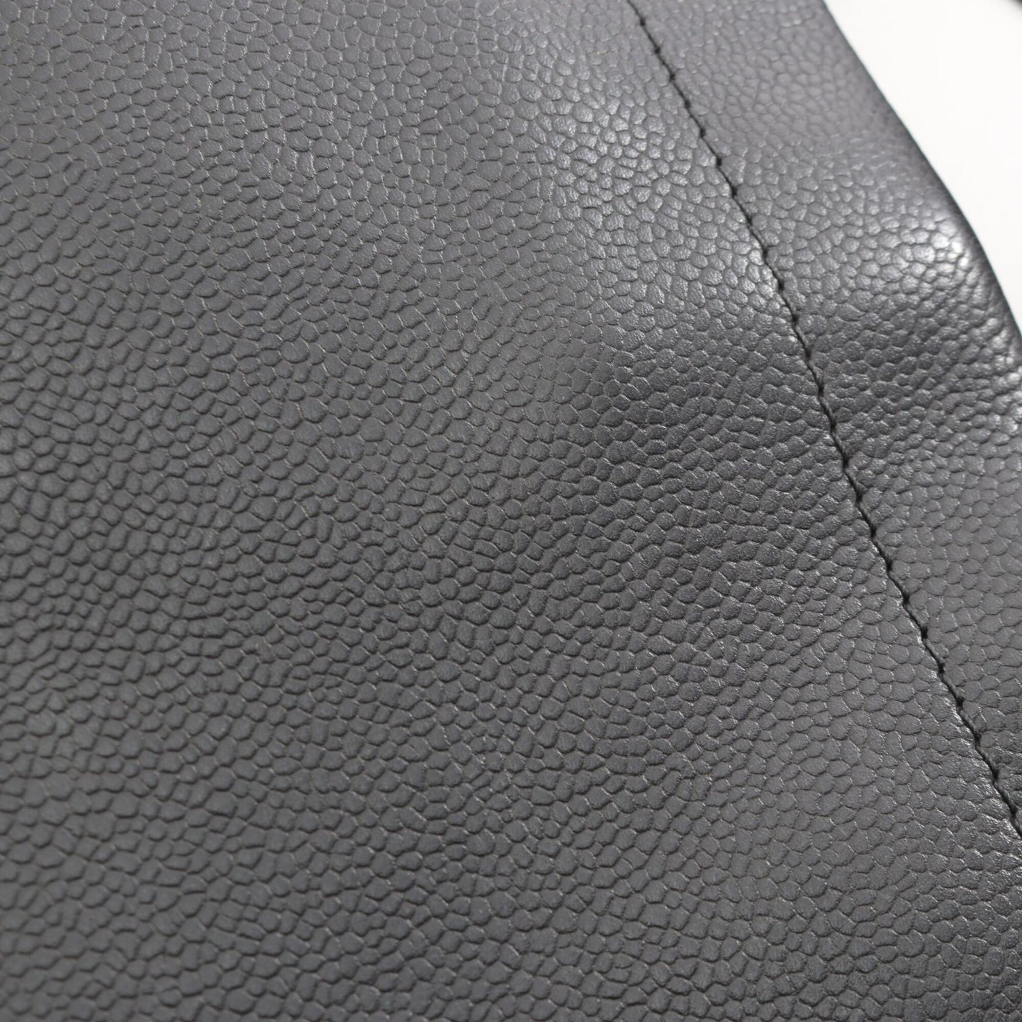 Chanel Black Grained Calfskin Handbag Pouch Tote Bag (Pre-Owned)