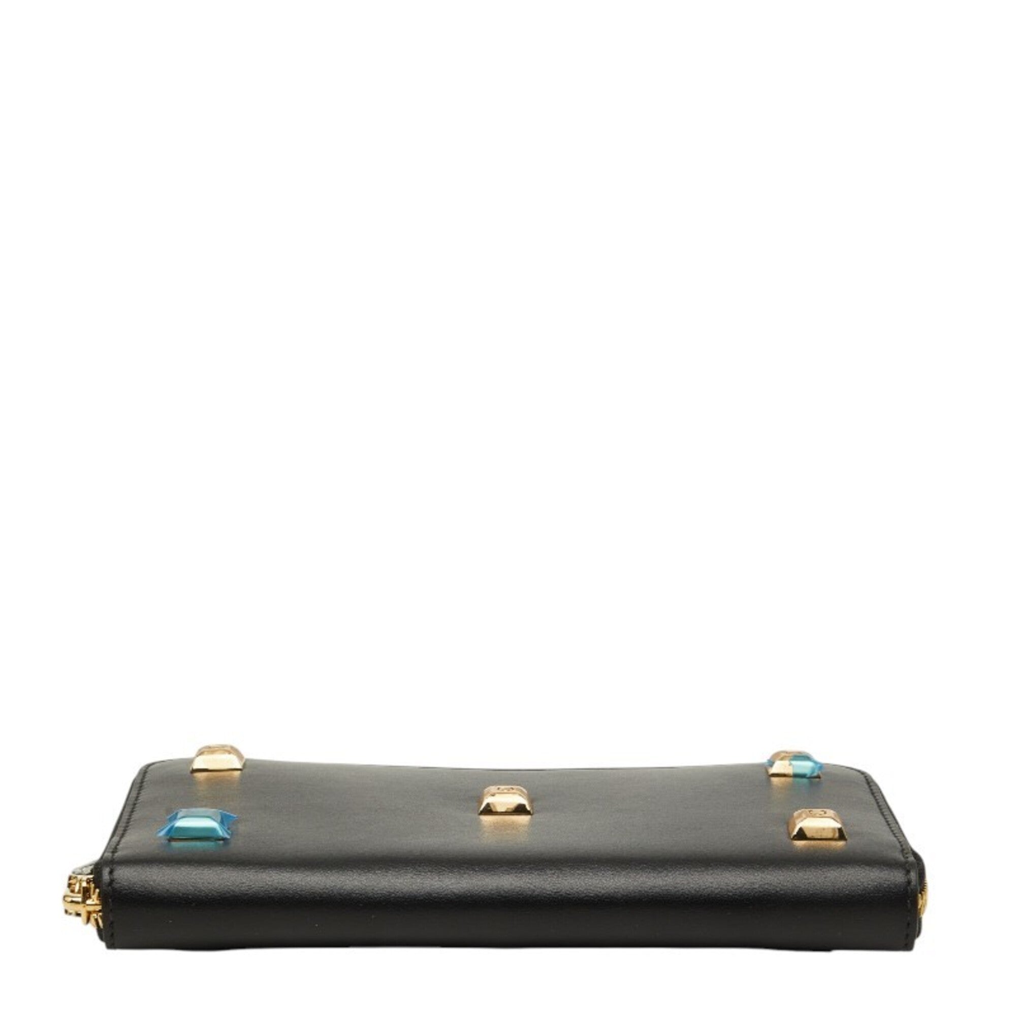 Salvatore Ferragamo Black Leather Long Wallet (Bi-Fold) (Pre-Owned)