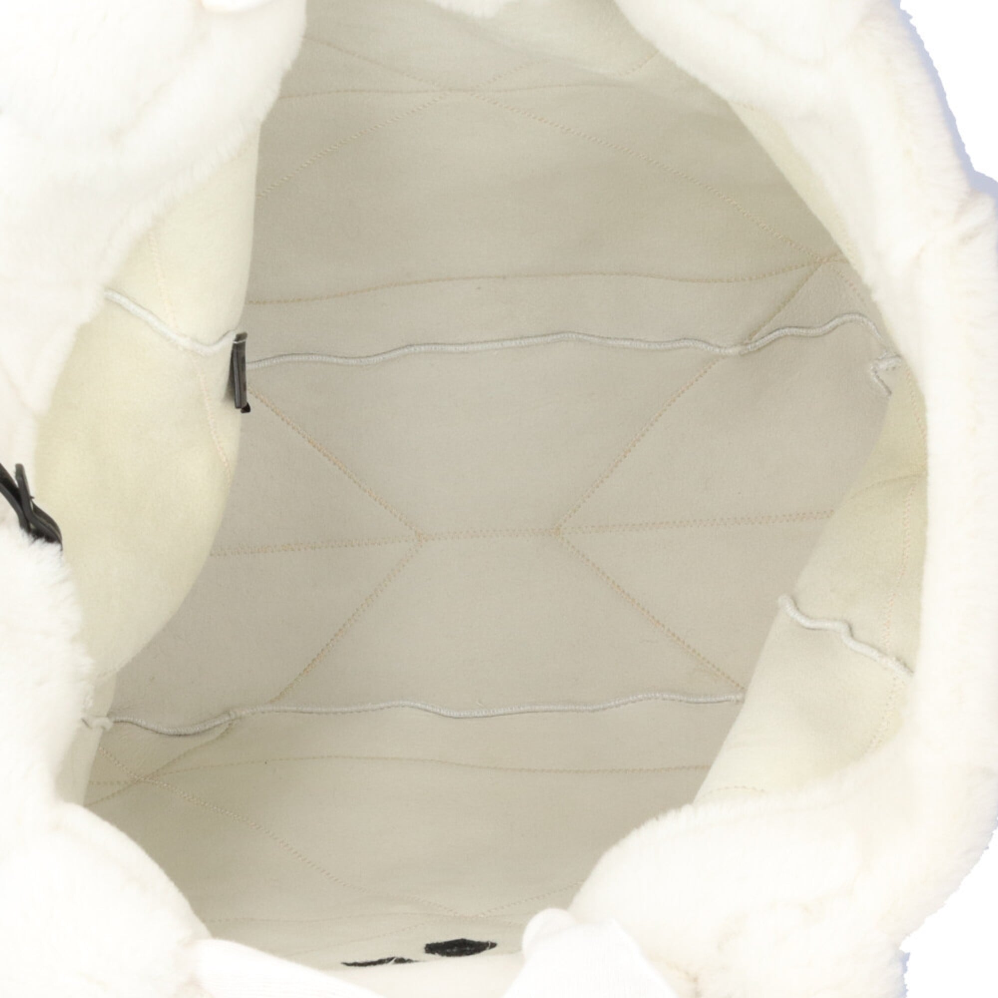 Prada White Leather Handbag Tote Bag (Pre-Owned)
