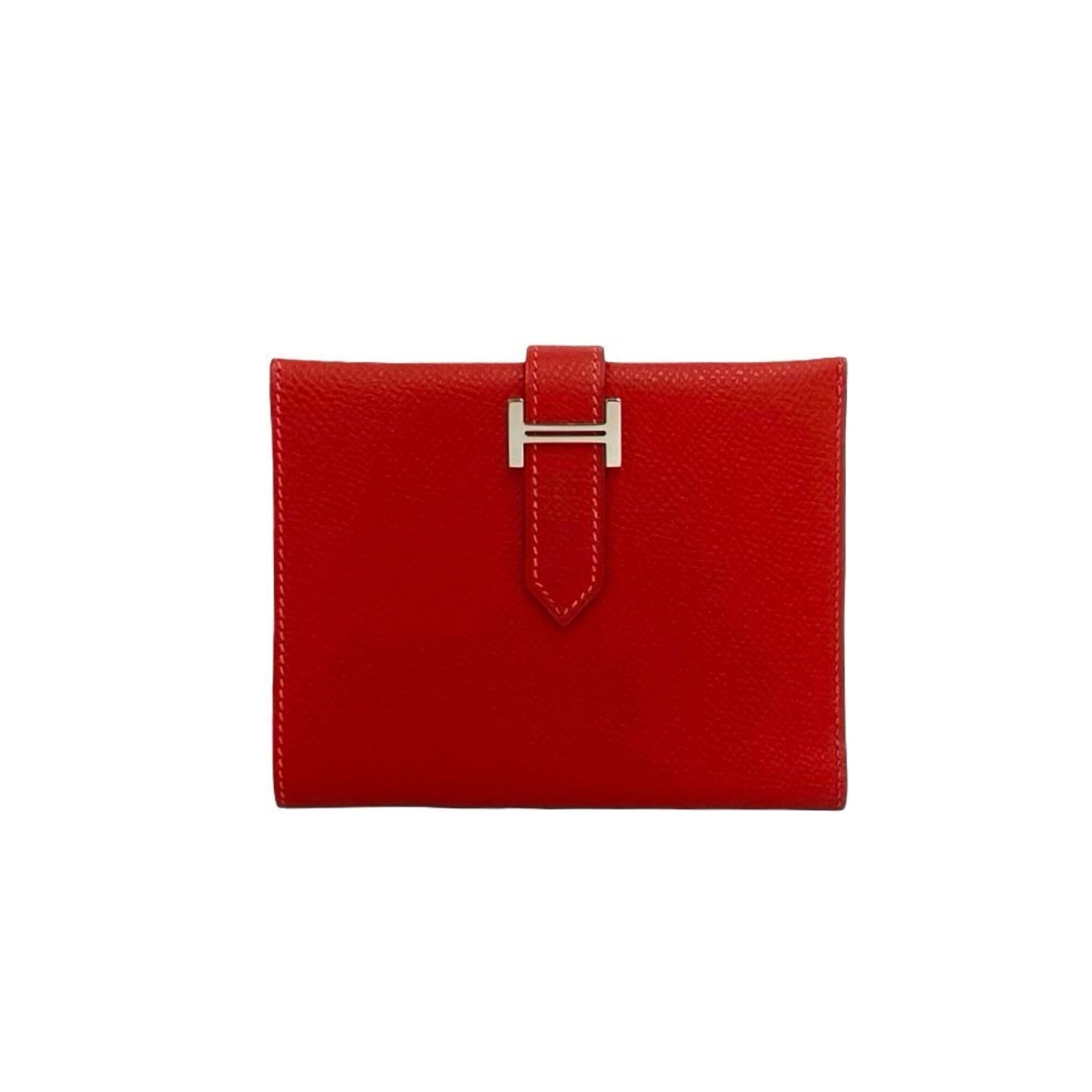 Hermes Red Color Epsom Leather Wallet (Bi-Fold) (Pre-Owned)
