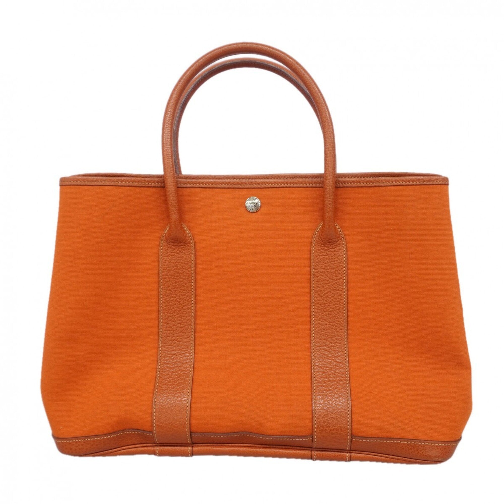 Hermes Orange Toile Officier Tote Bag (Pre-Owned)