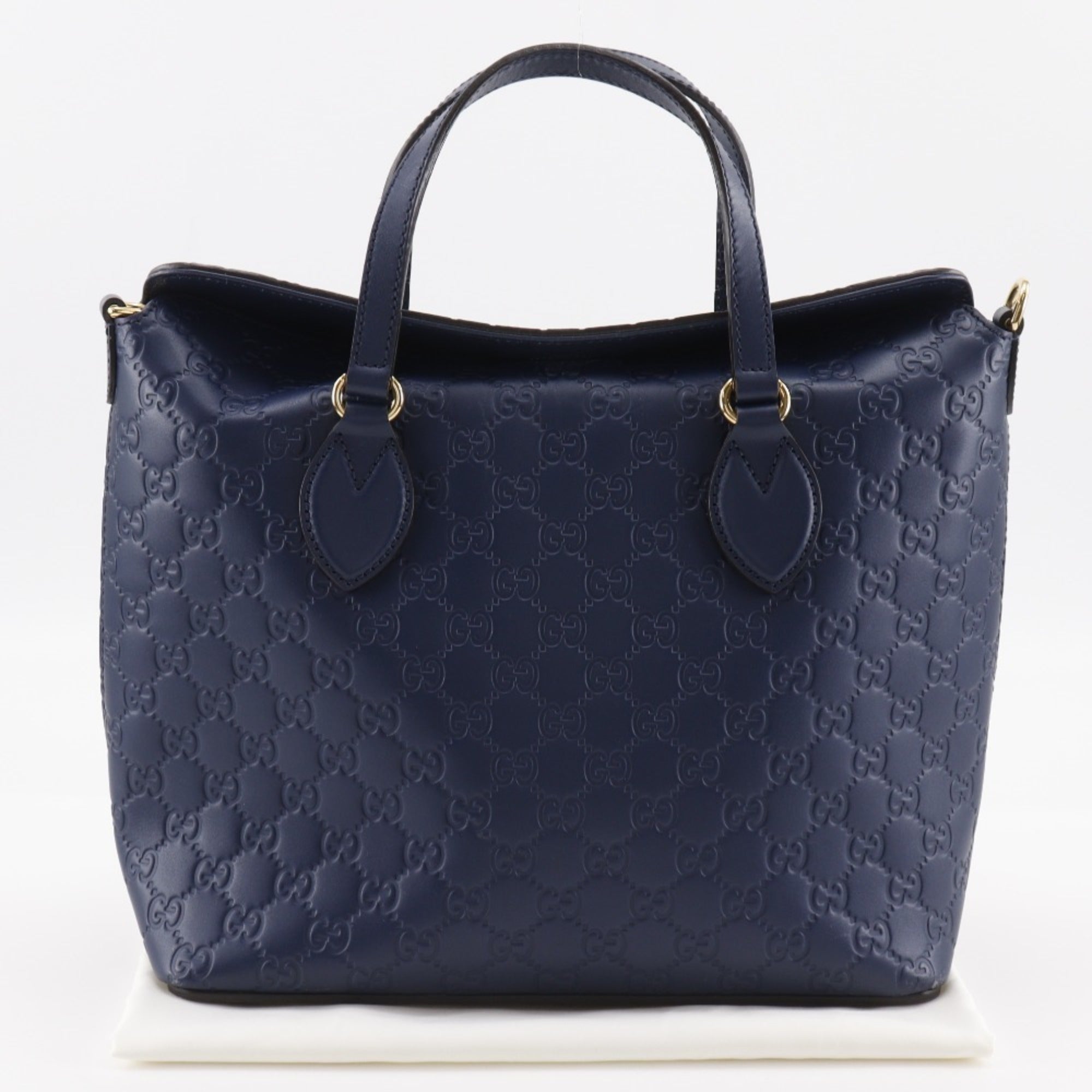 Gucci Navy Leather Handbag (Pre-Owned)