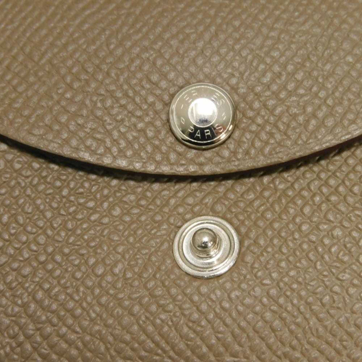 Hermes Etoupe Gray Grayish Epsom Leather Coin Purse/Coin Case (Pre-Owned)