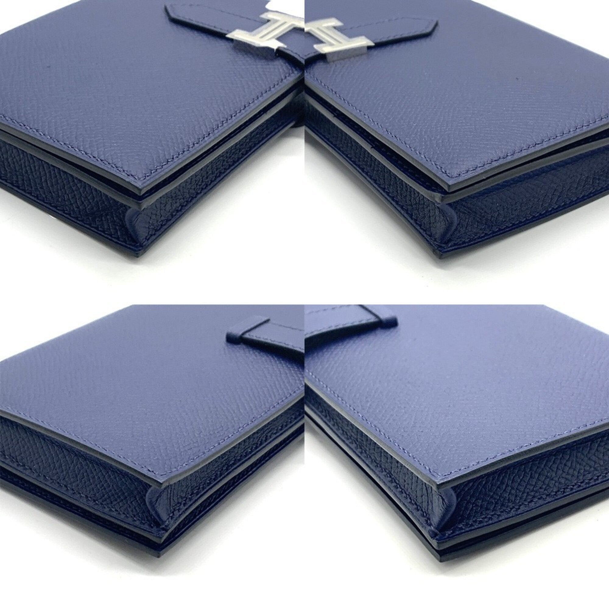 Hermes Navy Epsom Leather Long Wallet (Bi-Fold) (Pre-Owned)