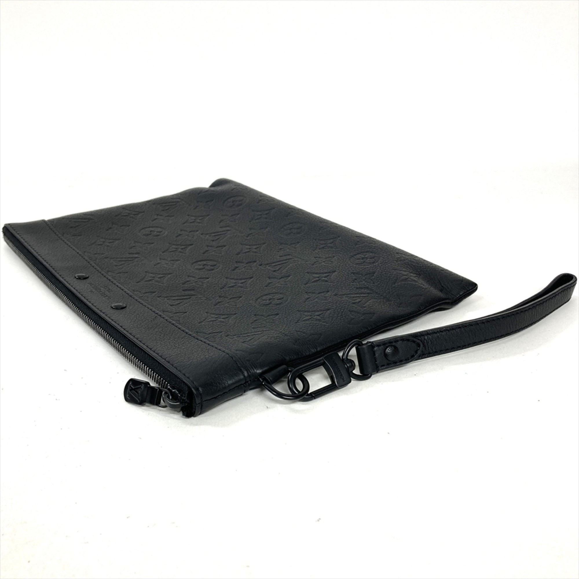 Louis Vuitton Black Galle Monogram Monogram Shadow Clutch Bag Pochette (Pre-Owned)