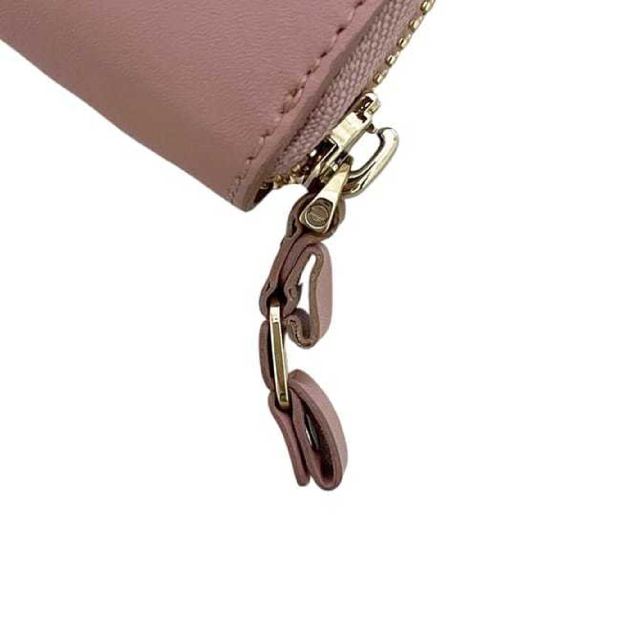 Salvatore Ferragamo Pink Leather Long Wallet (Bi-Fold) (Pre-Owned)