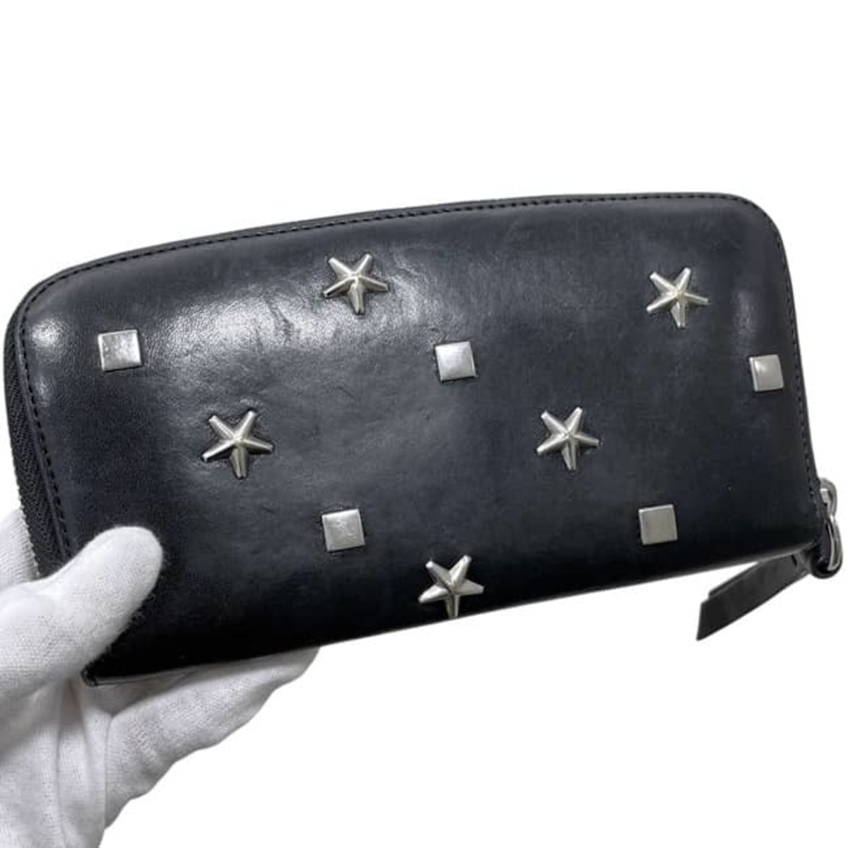 Jimmy Choo Black Leather Long Wallet (Bi-Fold) (Pre-Owned)