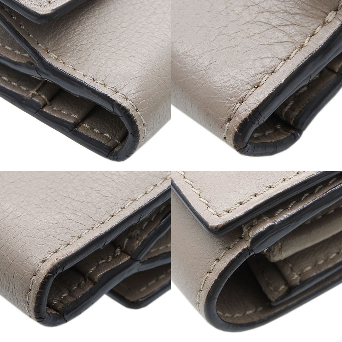 Fendi Beige Grayish Leather Wallet (Bi-Fold) (Pre-Owned)