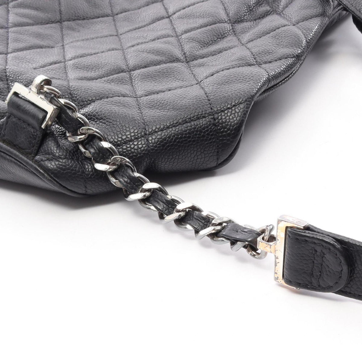 Chanel Black Grained Calfskin Backpack Handbag (Pre-Owned)