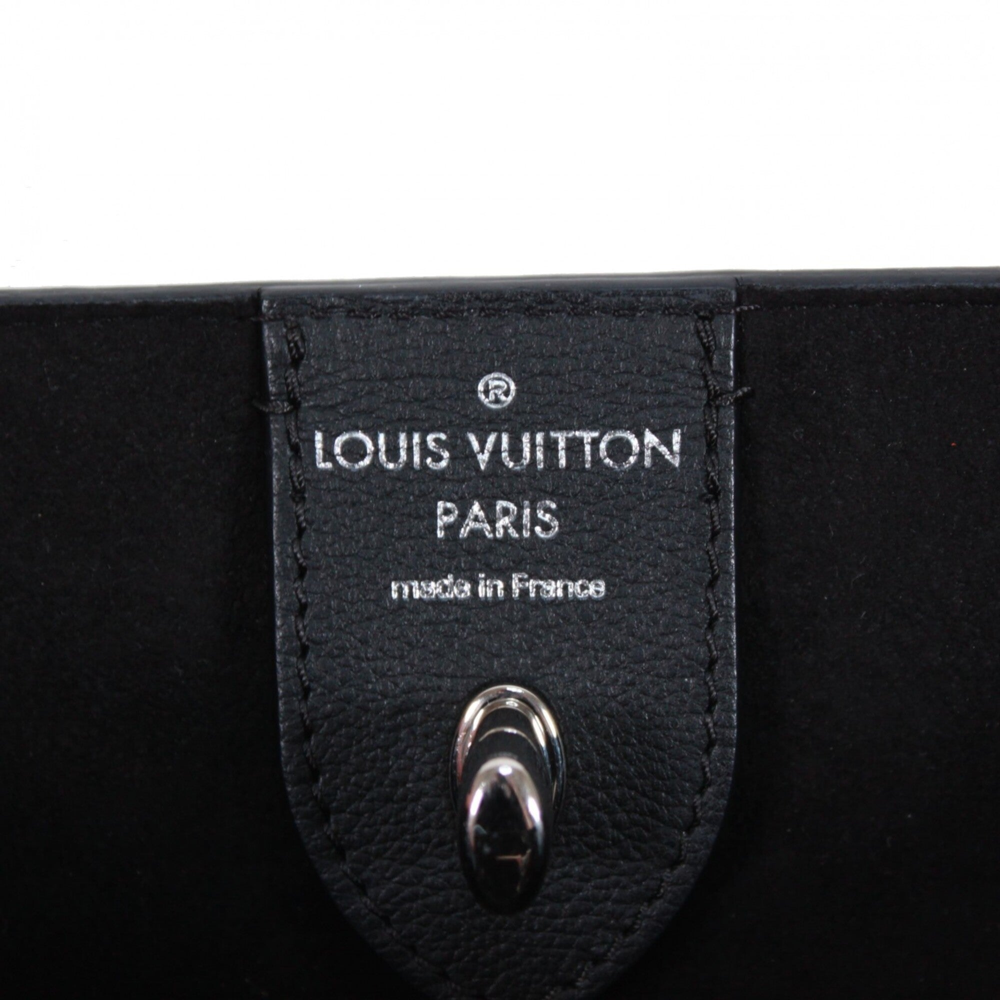 Louis Vuitton Black Blue Leather Handbag Tote Bag (Pre-Owned)