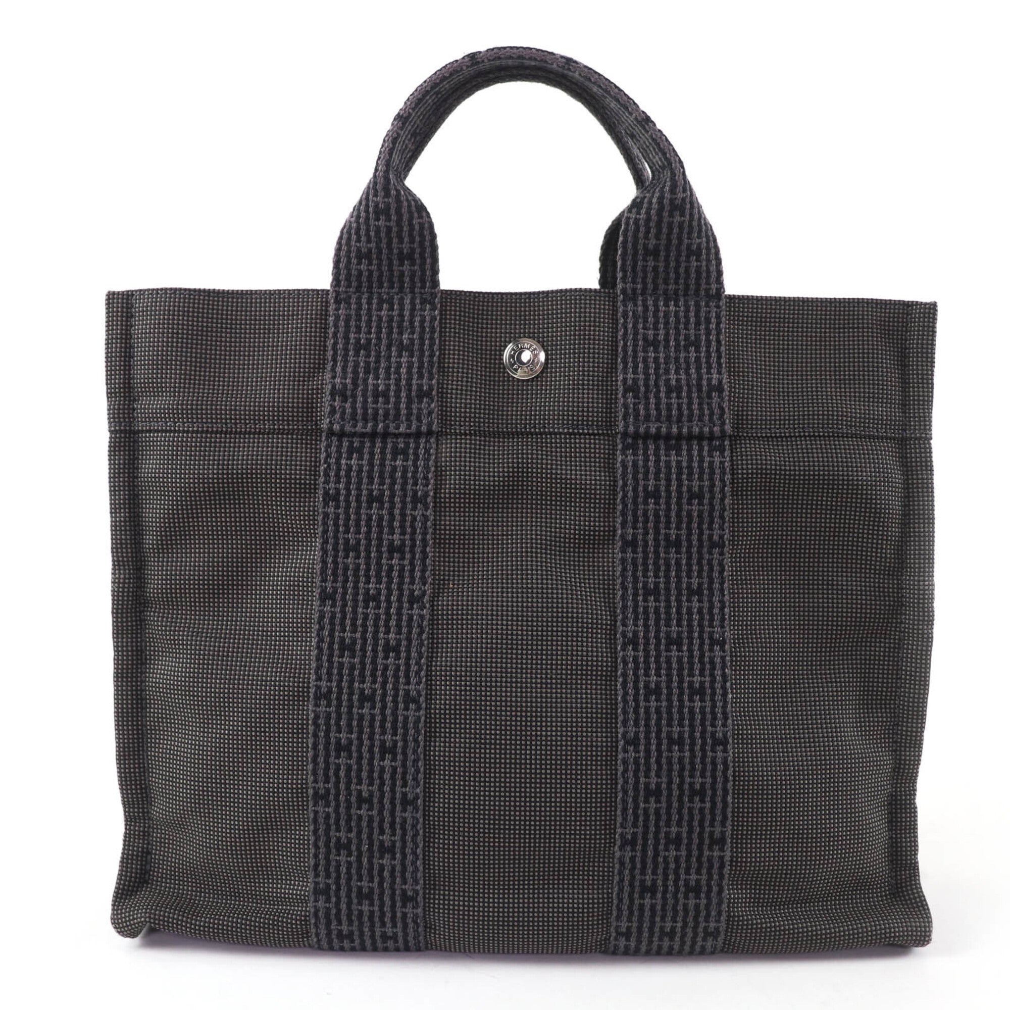 Hermes Gray Polyamide Polyester Handbag Tote Bag (Pre-Owned)