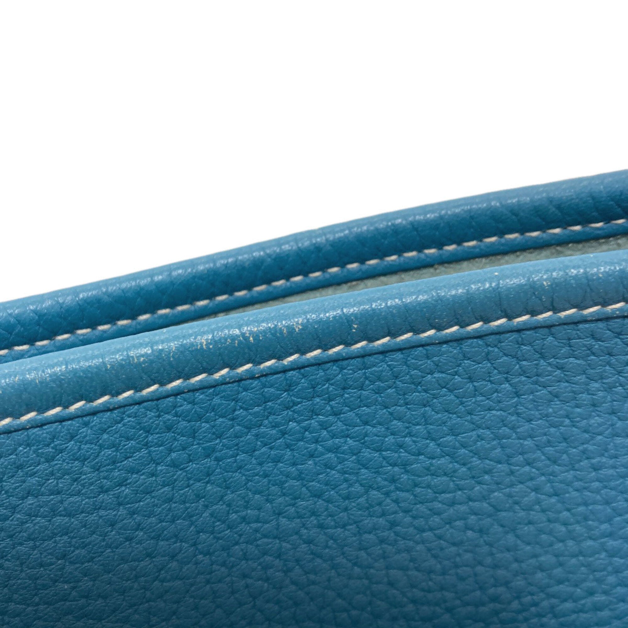 Hermes Blue Taurillon Clemence Leather Shoulder Bag (Pre-Owned)