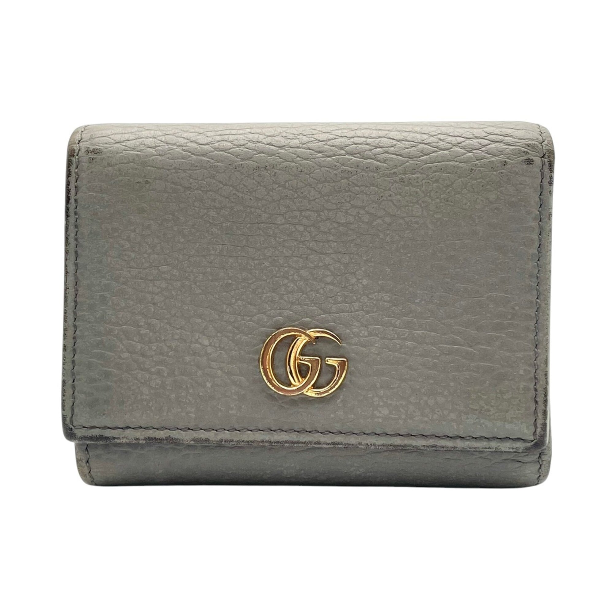Gucci Gray Leather Wallet (Tri-Fold) (Pre-Owned)
