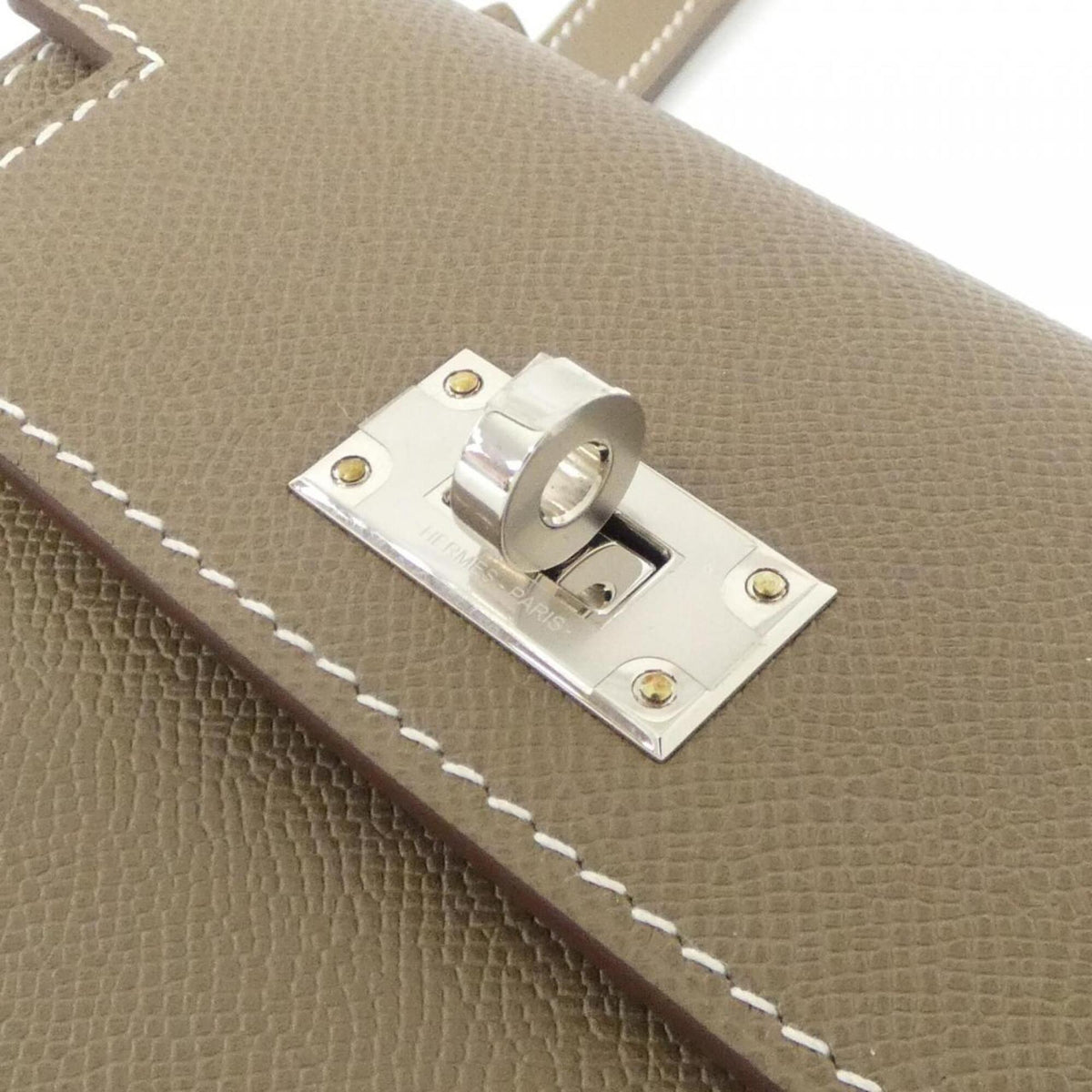 Hermes Kelly Etoupe Gray Leather Wallet (Bi-Fold) (Pre-Owned)