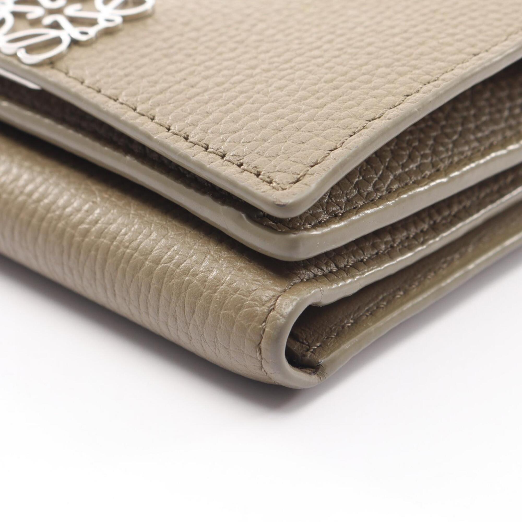 Loewe Beige Leather Wallet (Tri-Fold) (Pre-Owned)