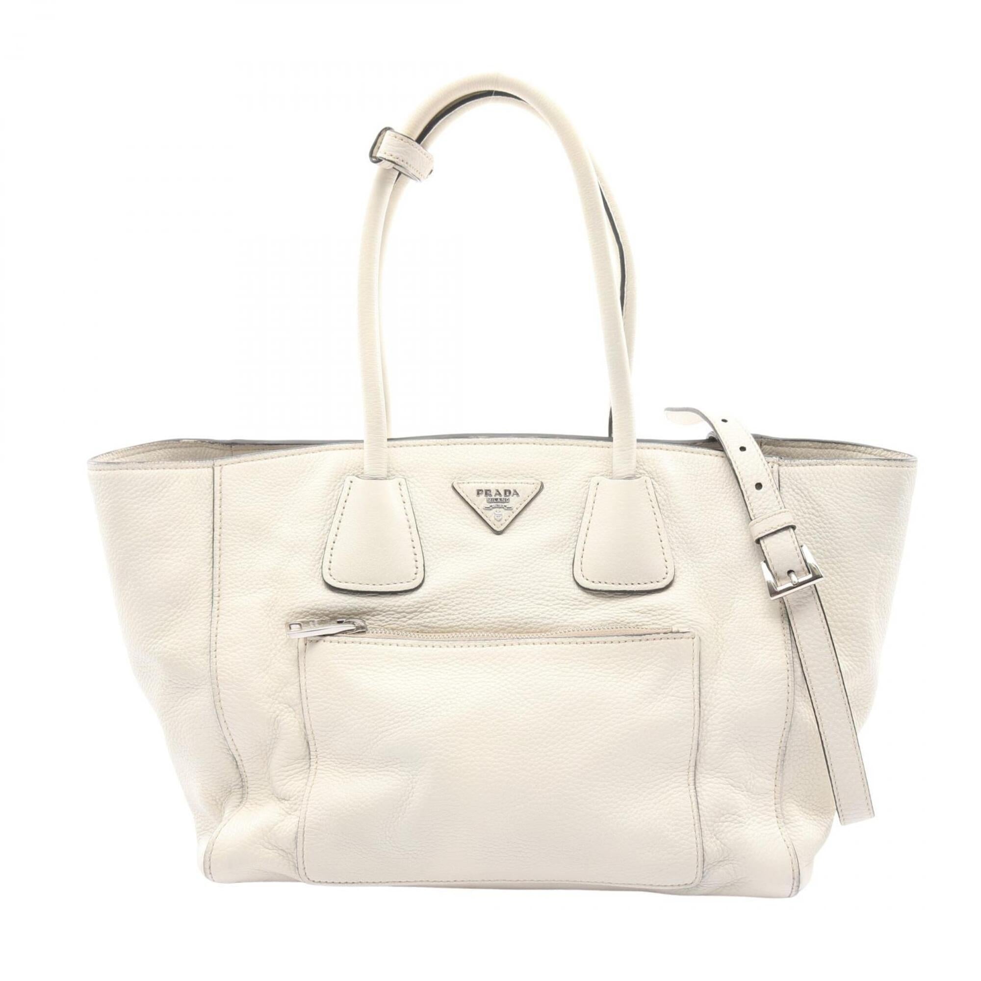 Prada White Leather Handbag (Pre-Owned)