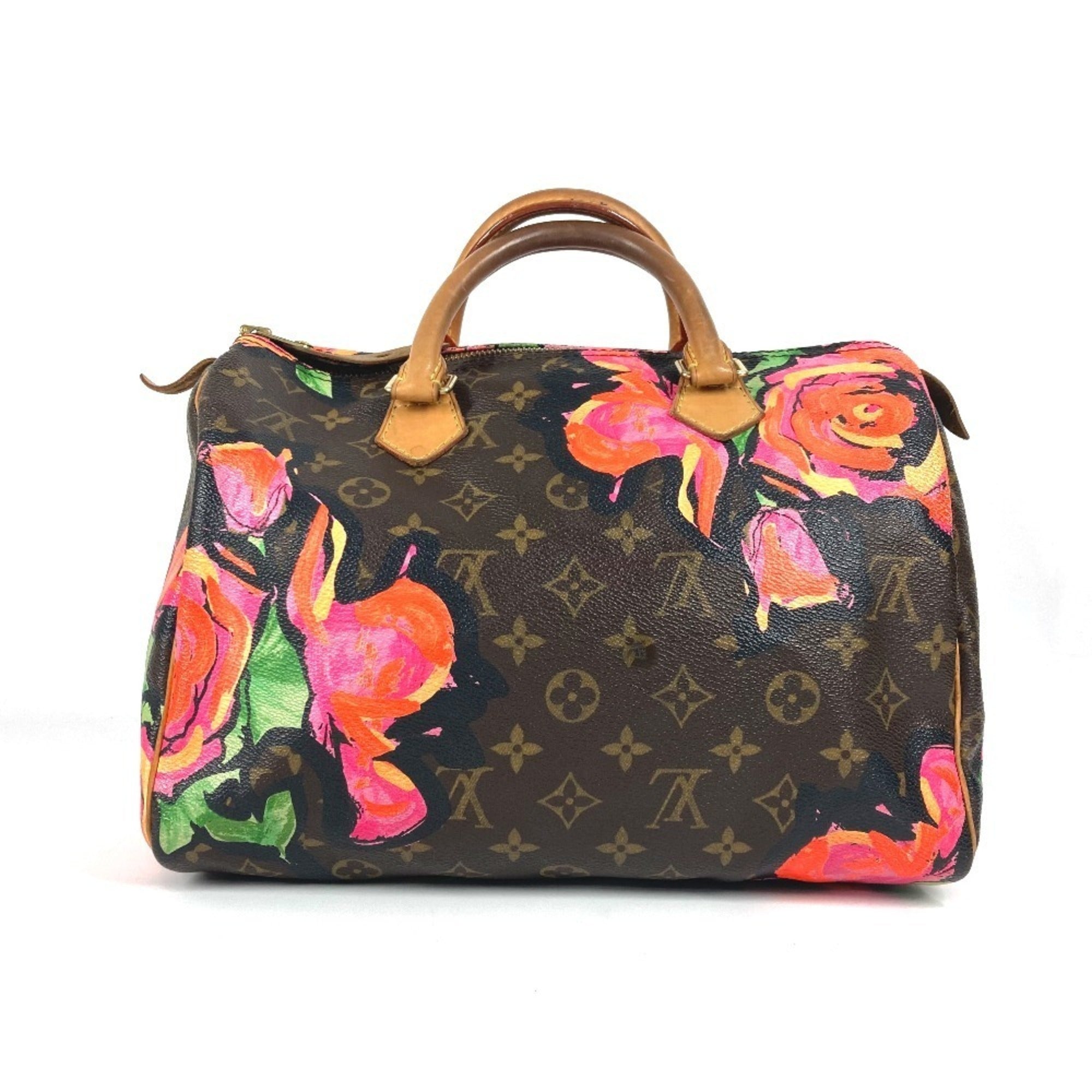 Louis Vuitton Brown Pink Canvas Boston Bag Handbag (Pre-Owned)