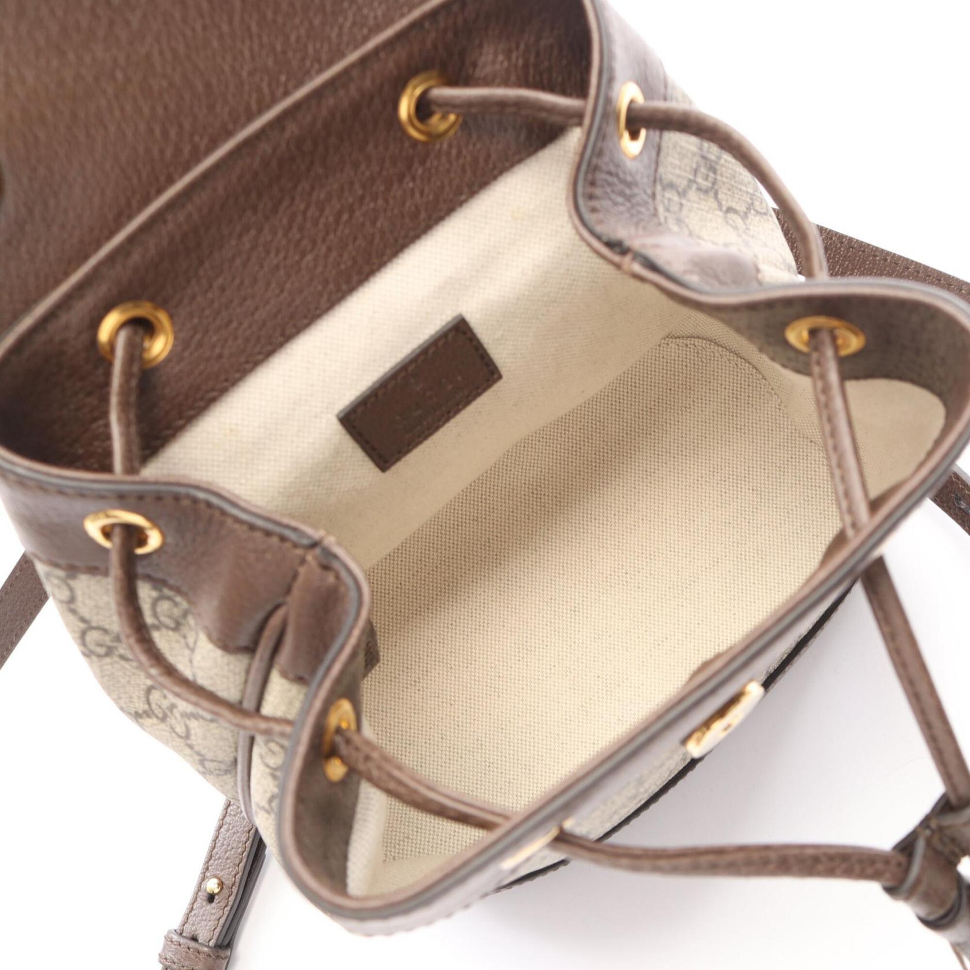 Gucci Beige Brown Pvc Leather Backpack Handbag (Pre-Owned)