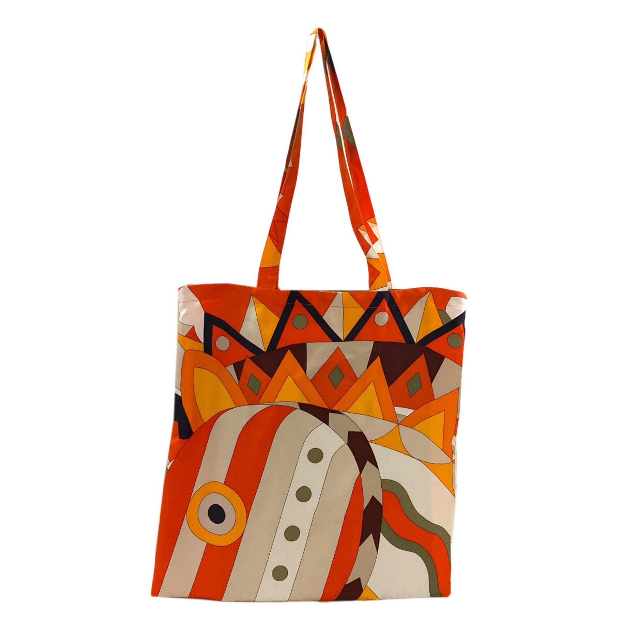 Hermes Orange Silk Eco-Bag Tote Bag (Pre-Owned)